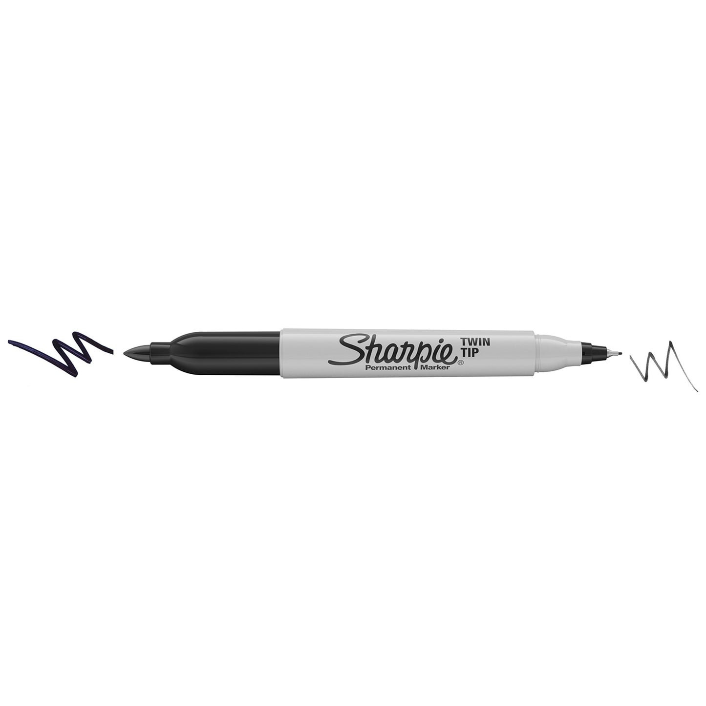 Sharpie Twin Tip Permanent Marker, Fine and Ultra Fine Tips, Black, 1 Count