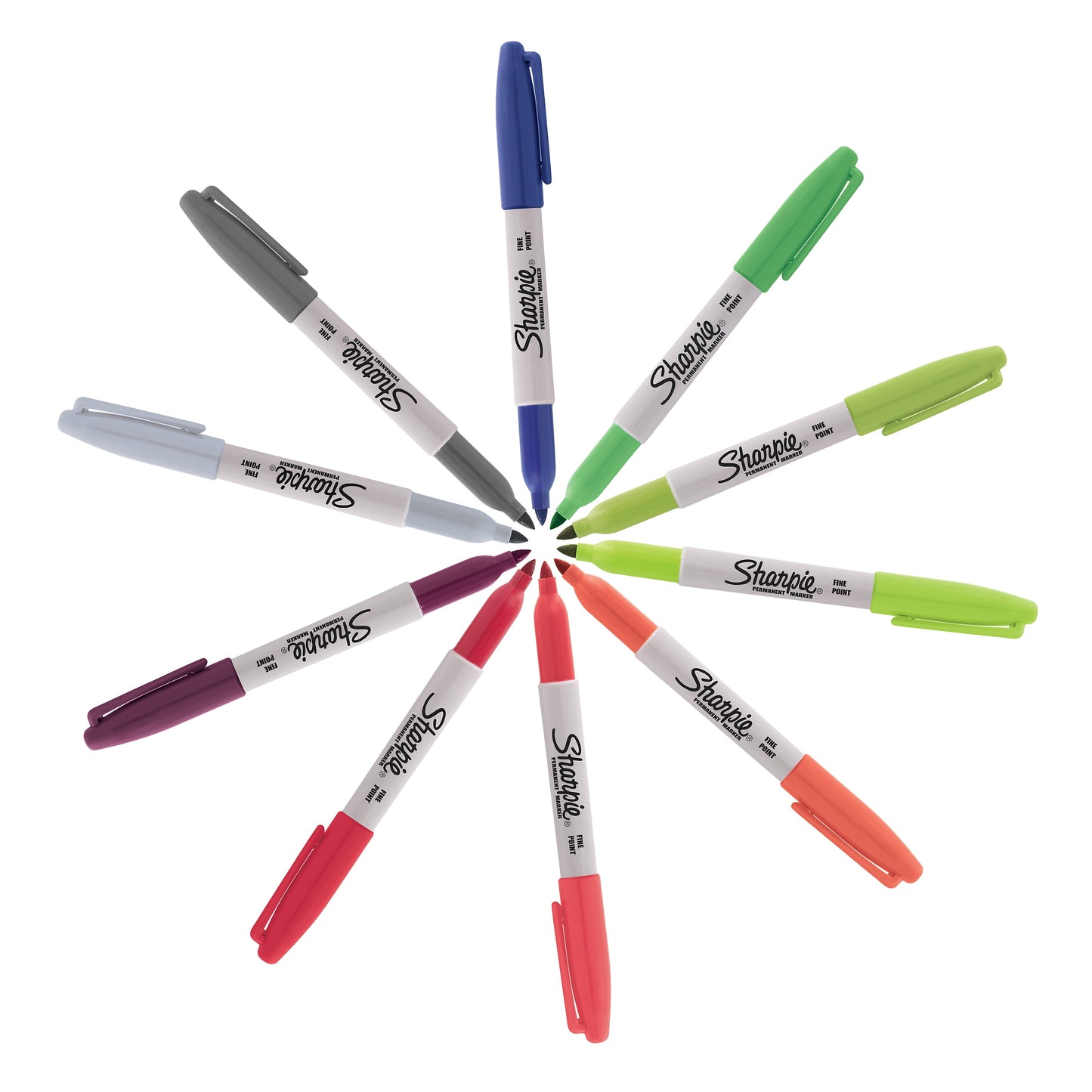 Sharpie Permanent Markers, Fine Point, Cosmic Colors, 12 Count