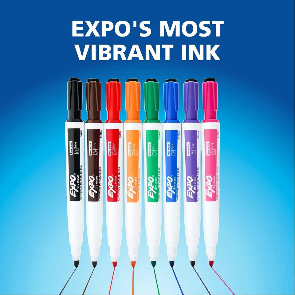 Expo Magnetic Dry Erase Marker Fine Tip Black 4/Pack 1944745