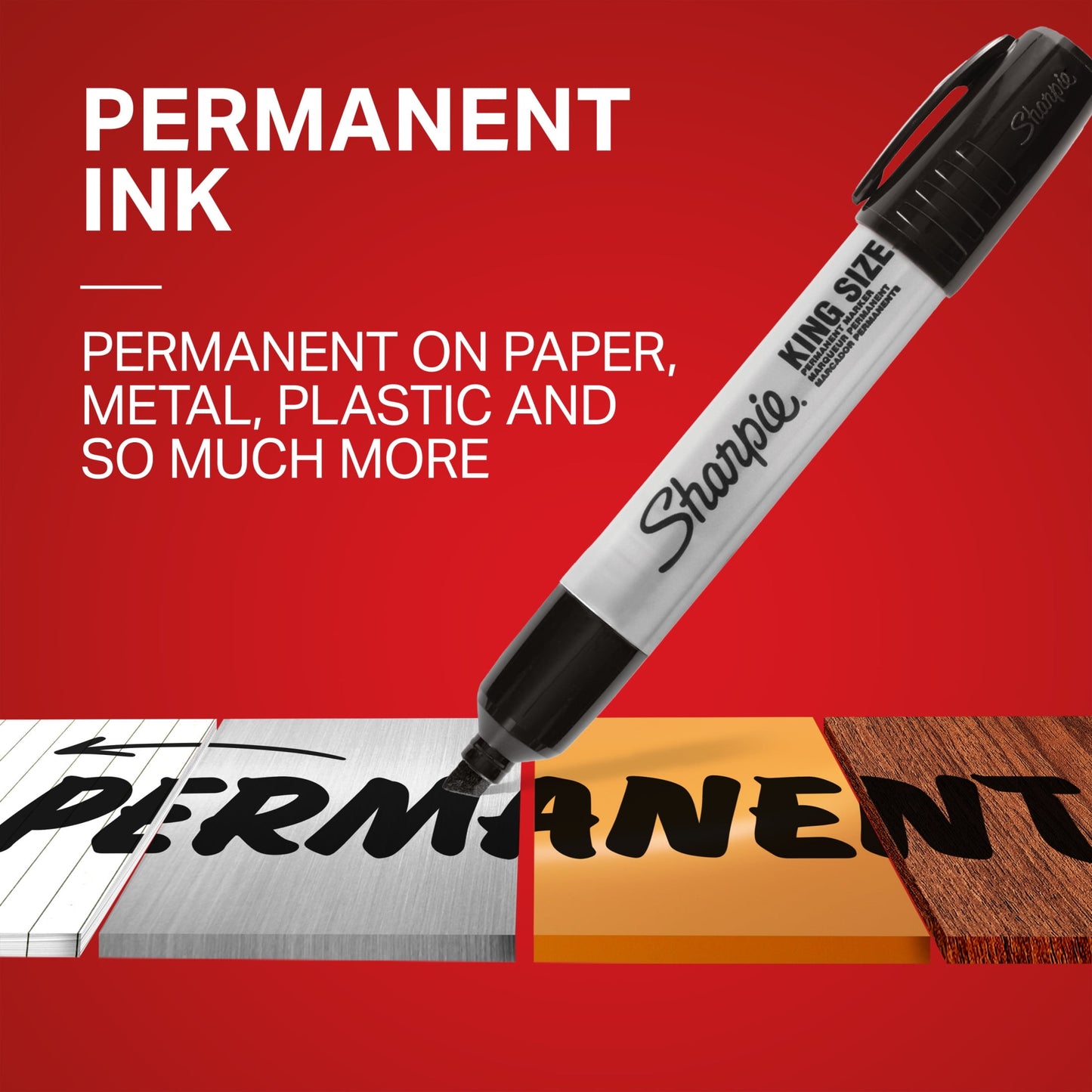 (2 pack) Sharpie King Size Permanent Markers, Large Chisel Tip, Black, 12 Count