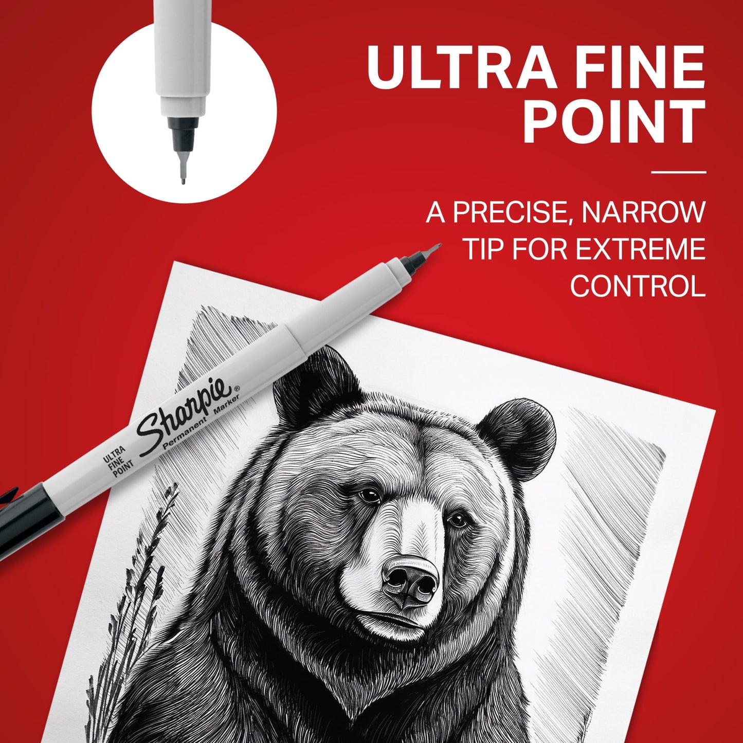 Sharpie Permanent Markers, Ultra Fine Point, Blue, Dozen