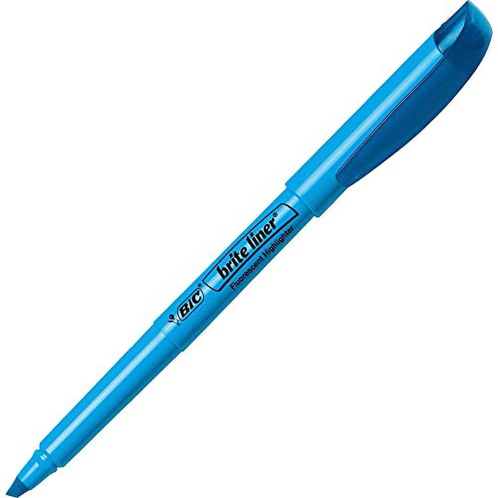 BIC® Brite Liner® Highlighters, Blue, Box Of 12