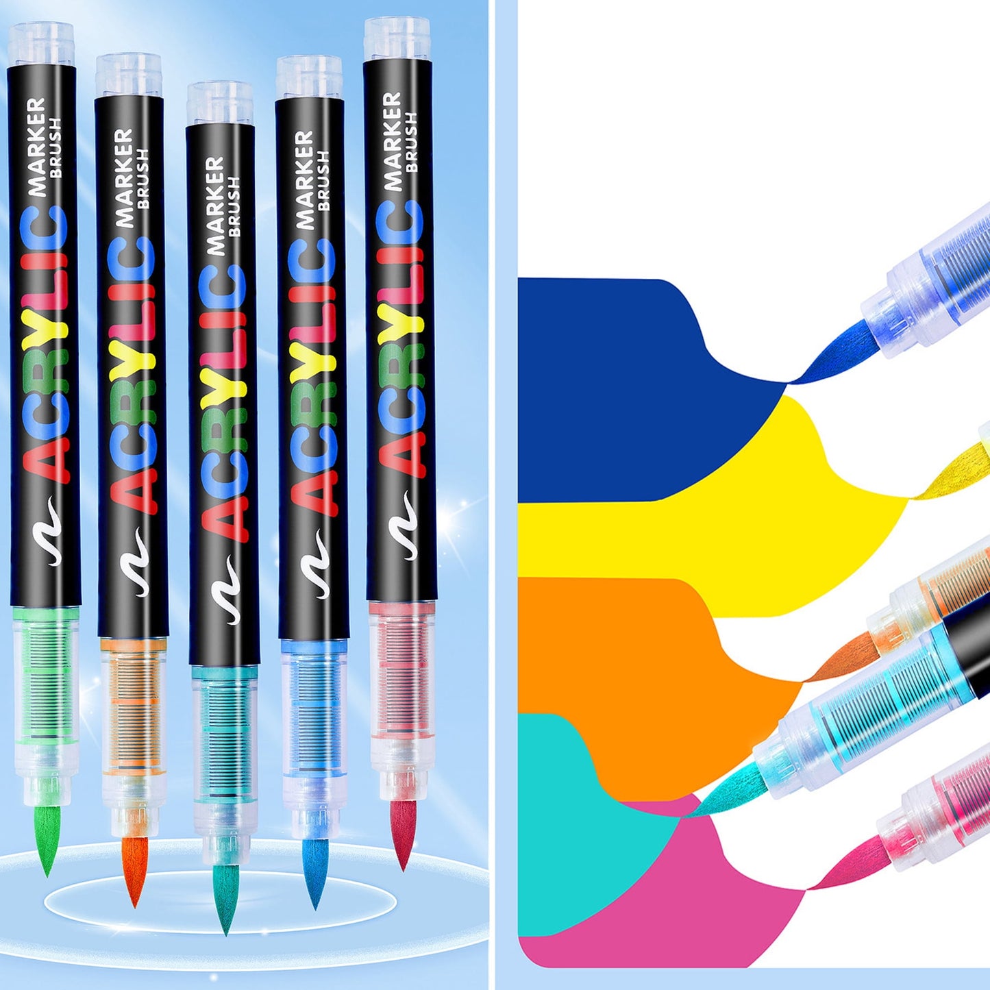 Ceramic Pen 12 Color Permanent Markers Waterproof (1.0-6.0mm) Acrylic Pens Suitable for Glass Ceramic Canvas Stone Metal Easter Eggs