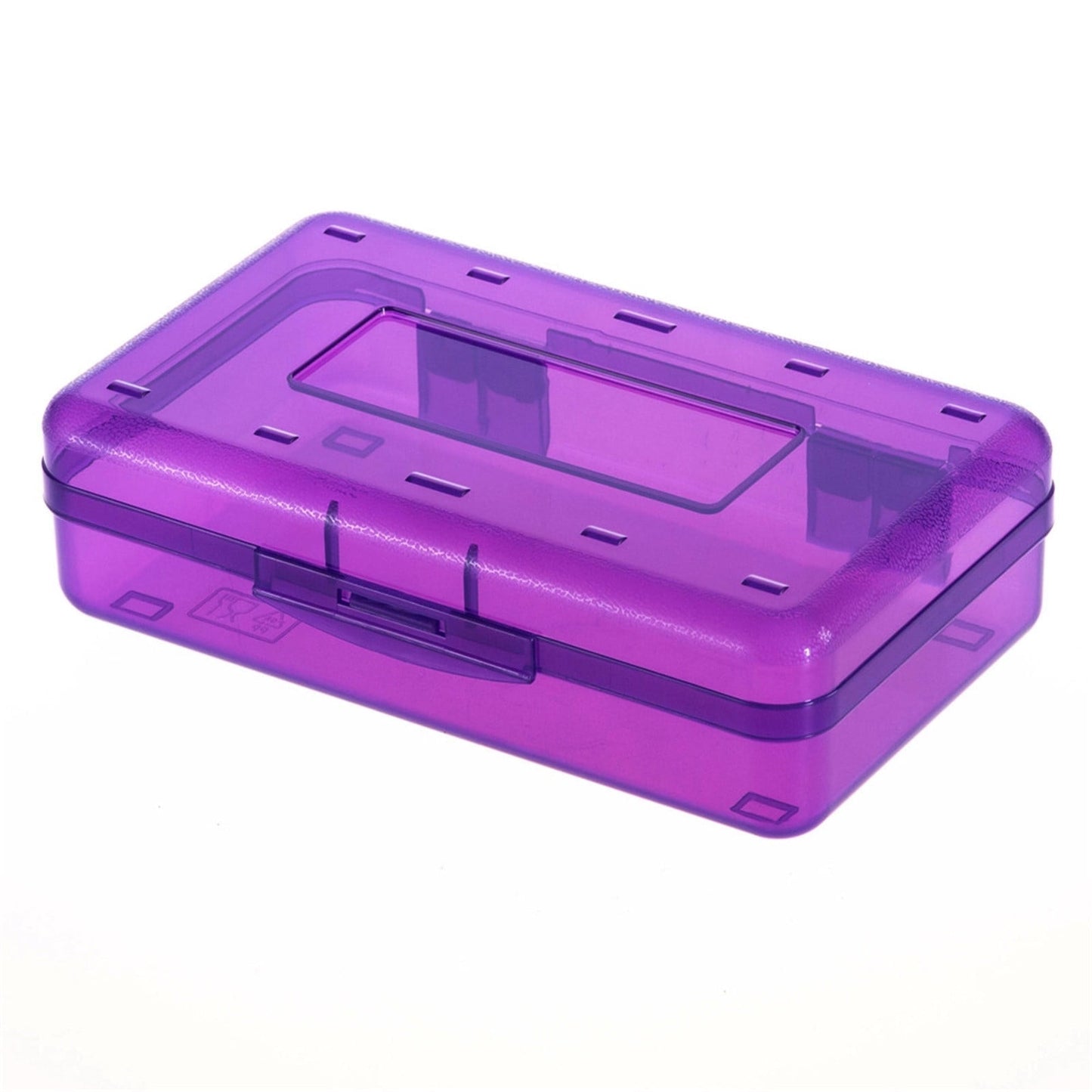 Meitianfacai 1PC Pencil Case, Large Capacity Hard Pencil Box, Clear Crayon Box Marker Pen Organizer, Plastic Storage Container with Snap Lid, Stackable Art Supply Bead Craft Organizer(Clear)