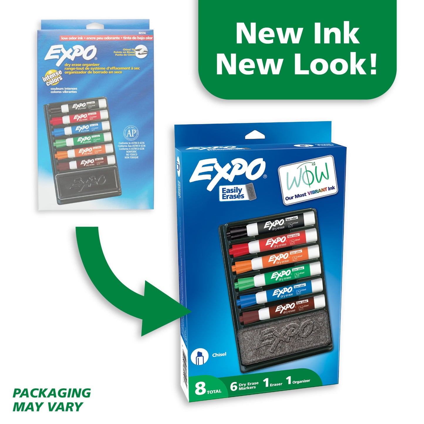 EXPO Dry Erase Markers Kit, Includes Eraser, Organizer, 8 Count
