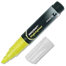 SKILCRAFT, NSN9044476, Lg Chisel Tip Fluorescent Highlighters, 12 / Dozen