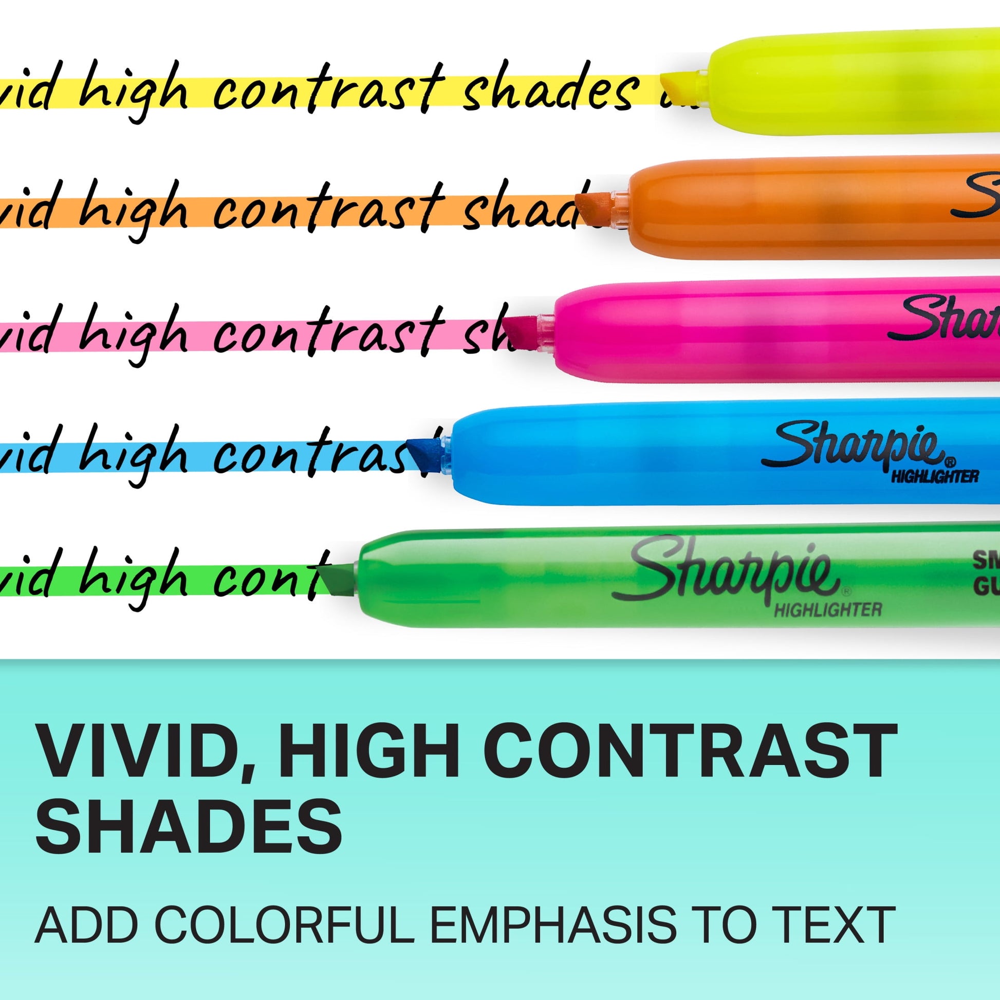 Sharpie Retractable Highlighters, Chisel Tip, Fluorescent Yellow, 12 Count