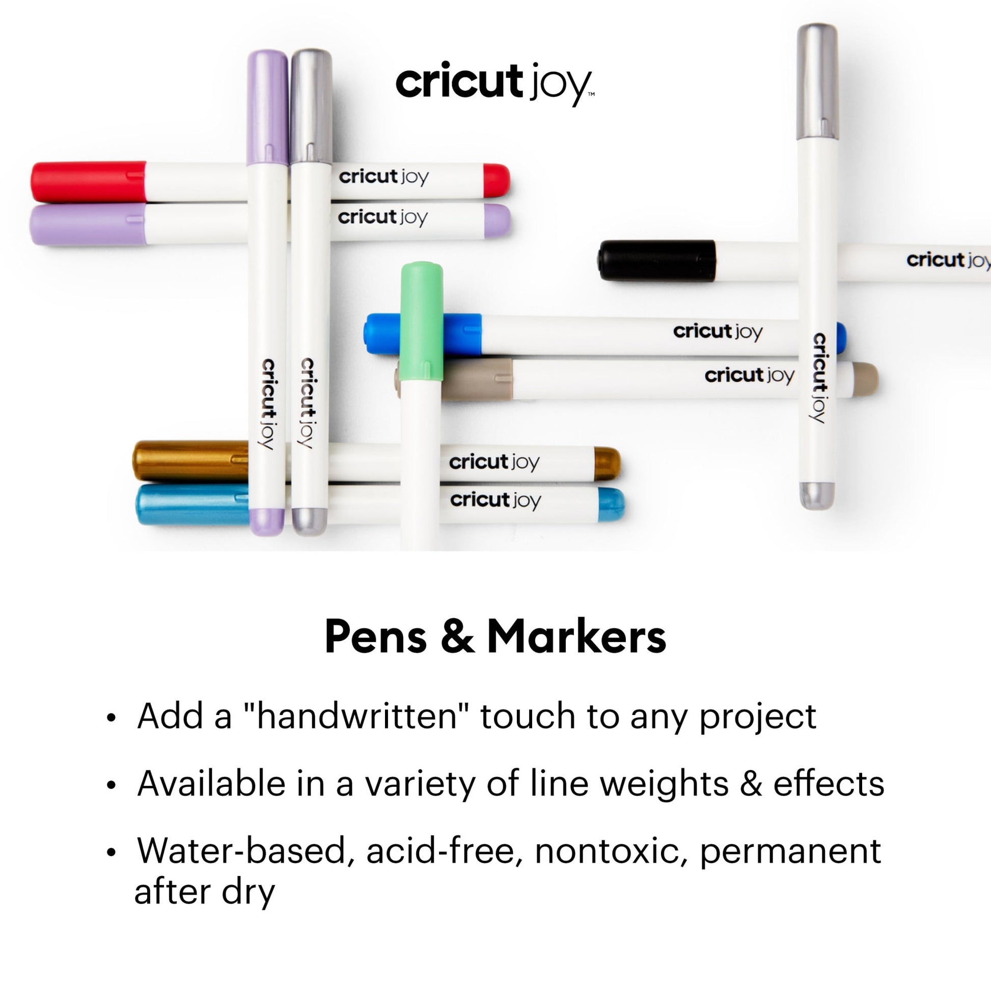 Cricut Joy Glitter Gel Pens 0.8, Pink/Blue/Green (3 count), Medium Point