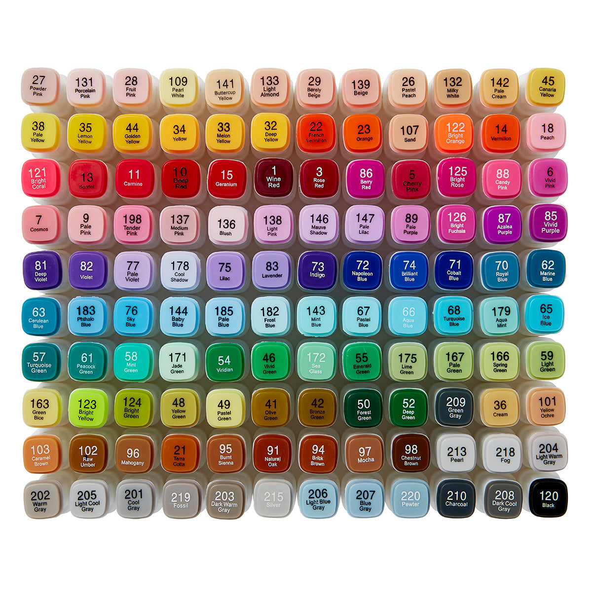 KINGART® 424-120 PRO Double-Ended Alcohol Ink Art Markers, 120 COLORS, Fine Poi