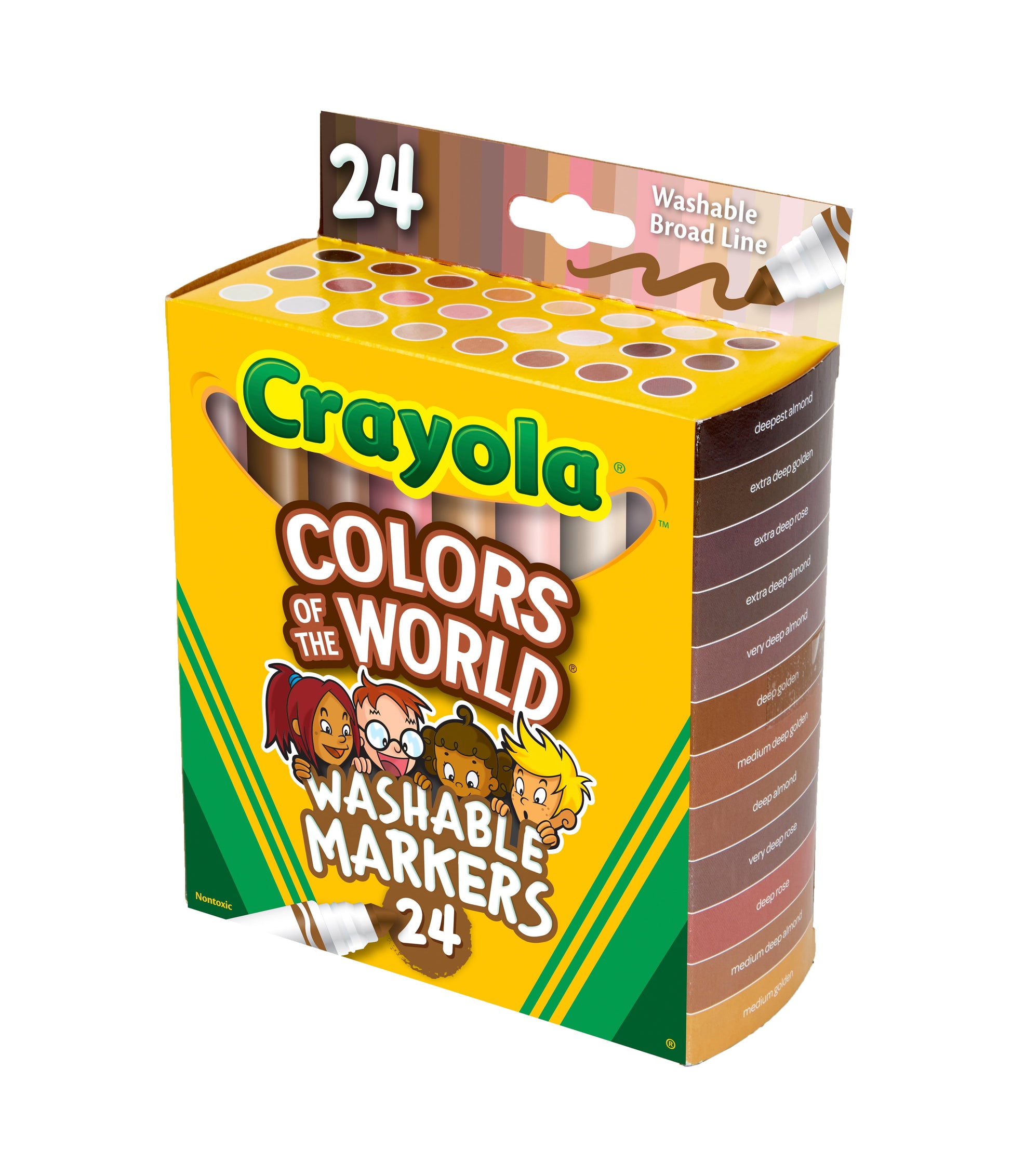 Crayola Colors of the World Art Markers, 24 Ct, Kids Stocking Stuffers, Holiday Arts & Crafts Supplies, Teacher Gift