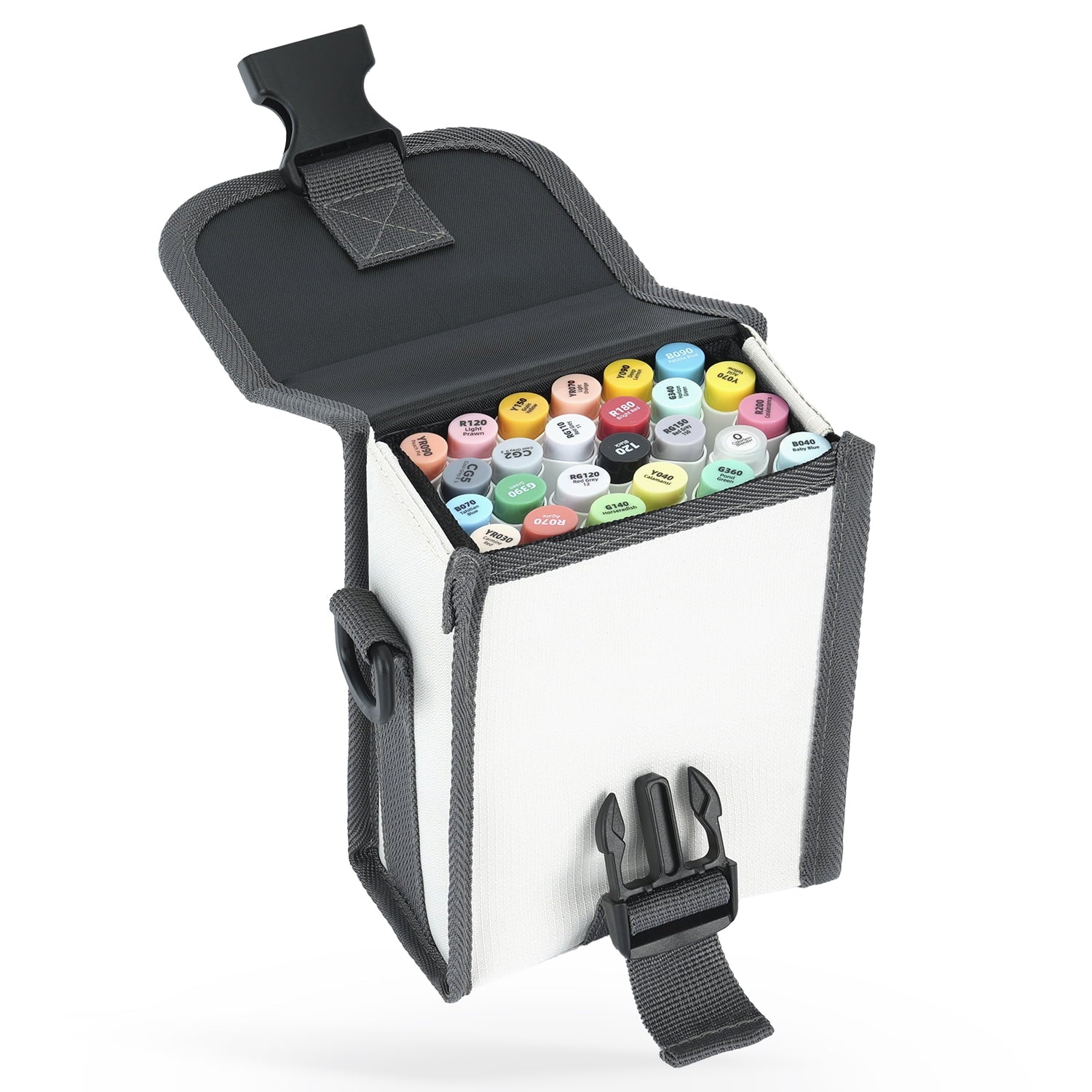 Ohuhu Honolulu Series 24 Colors Art Marker Carrying Case and Color Blender, Brush & Fine Point