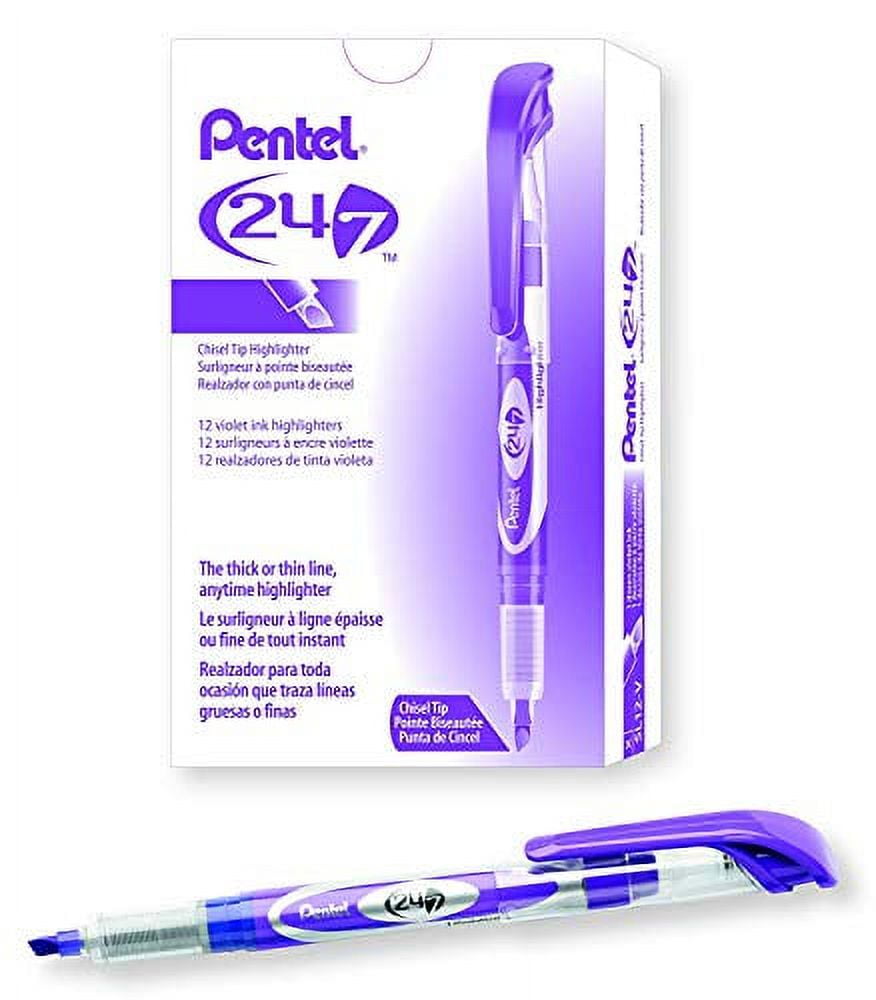 Pentel 24/7 Chisel Tip Highlighters, 1 Dozen