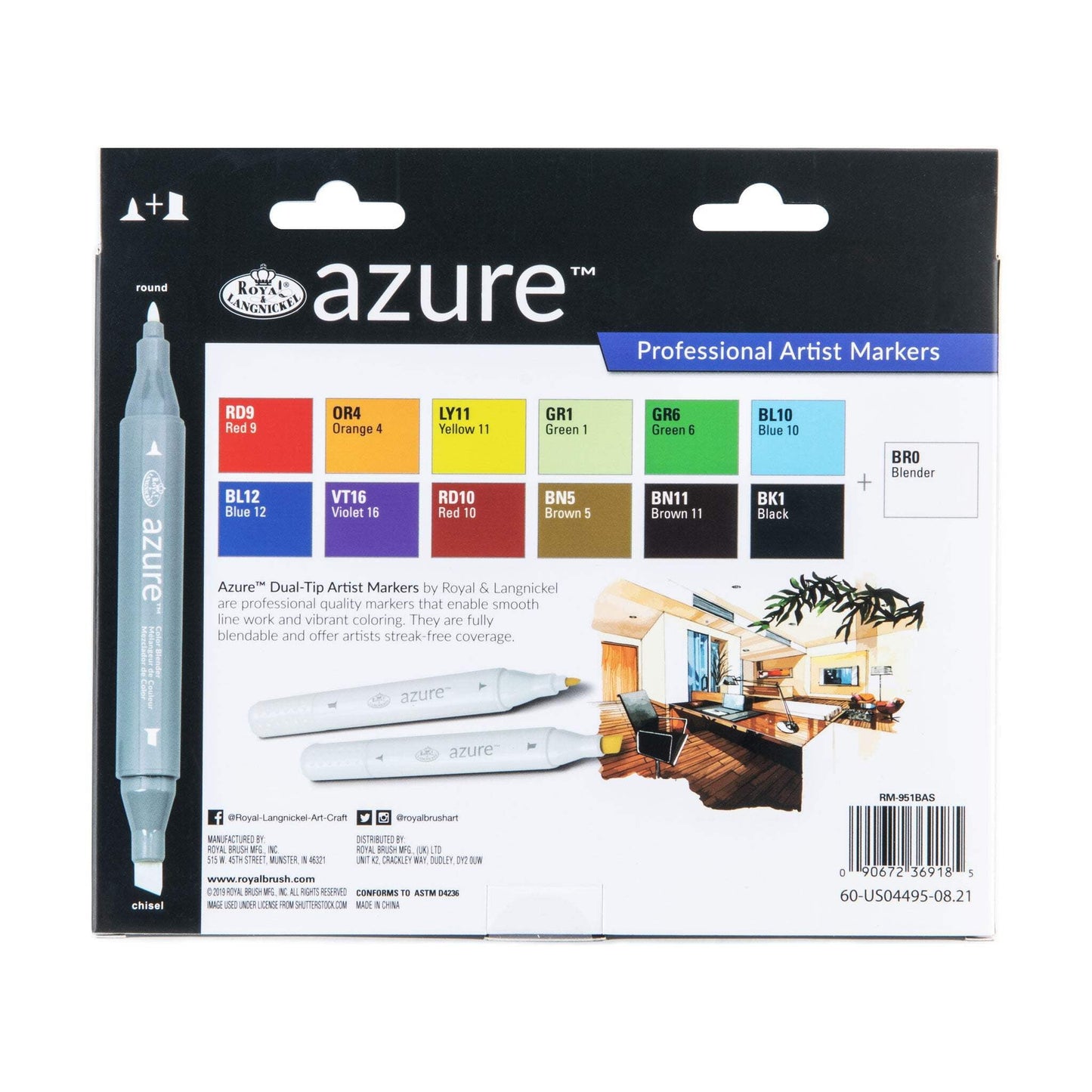 Royal & Langnickel Azure™ Marker Set - Basic Colors