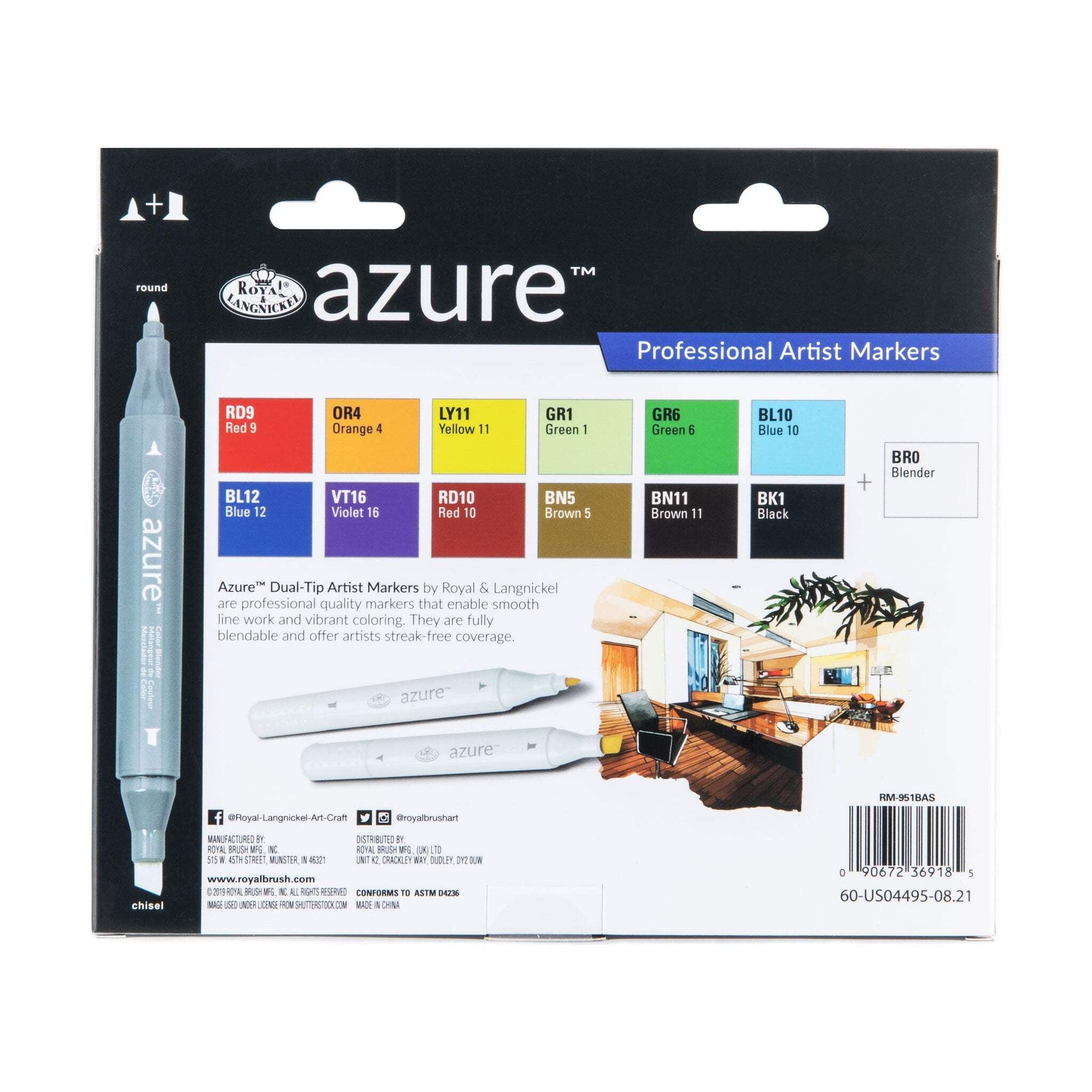 Royal & Langnickel Azure™ Marker Set - Basic Colors