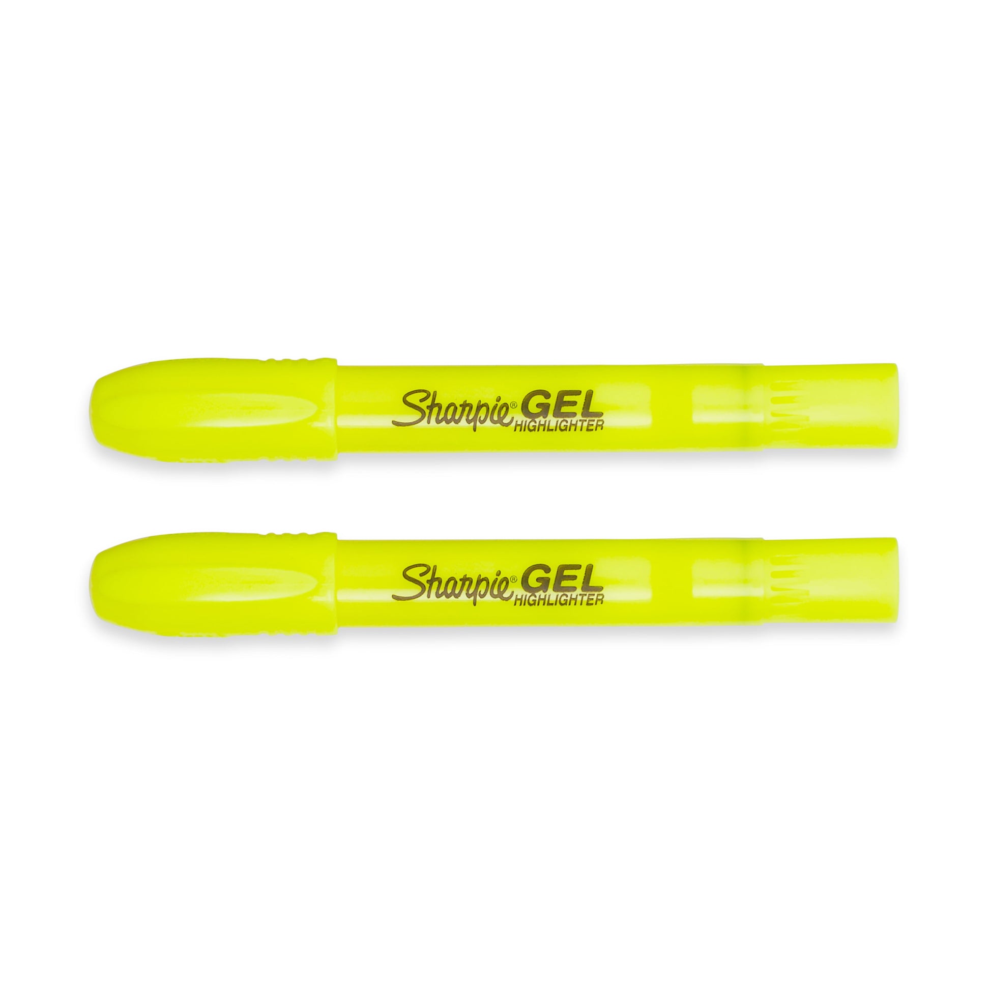 (3 pack) Sharpie Gel Highlighters, Bullet Tip, Fluorescent Yellow, 2 Count