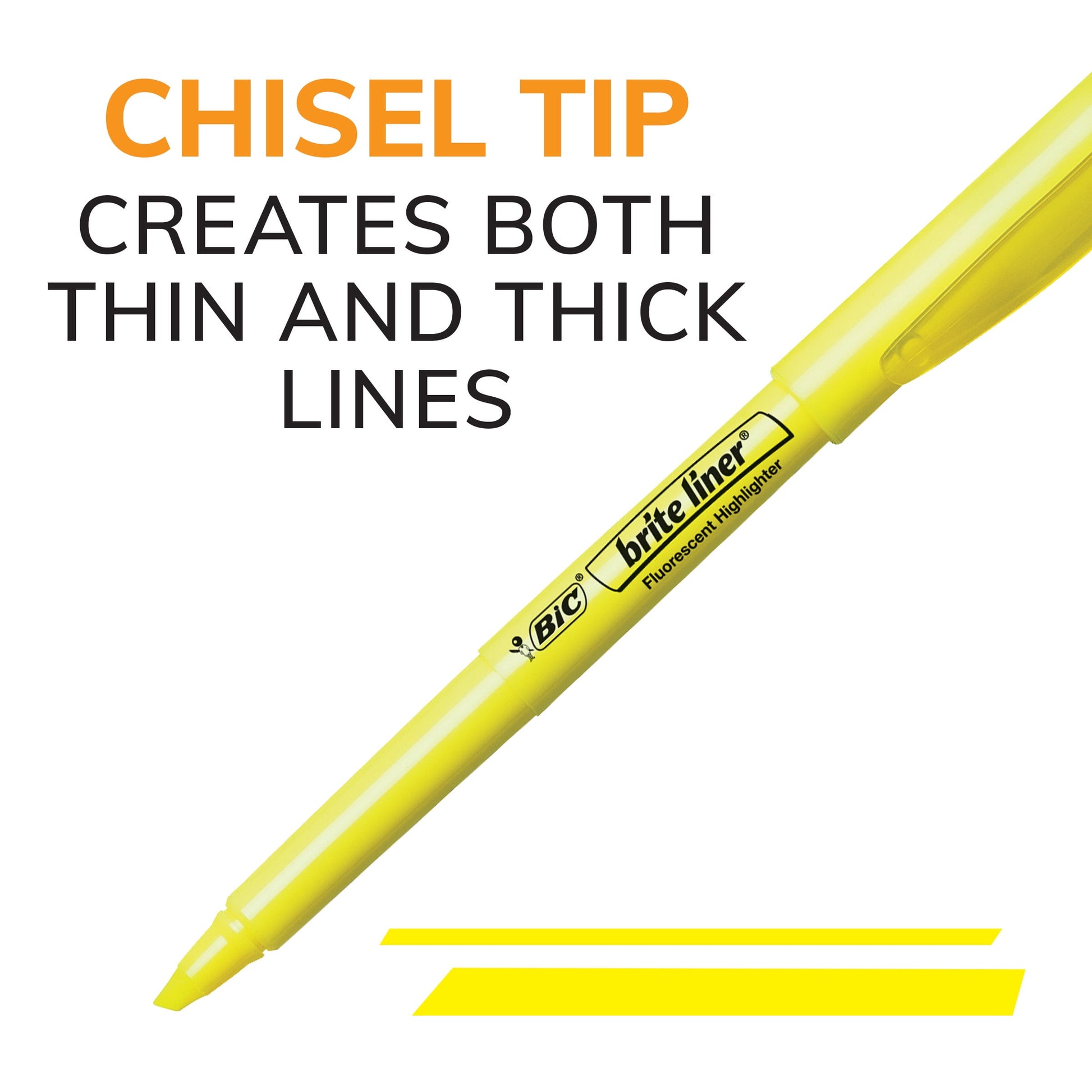 BIC Brite Liner Highlighters, Chisel Tip, 24-Count Pack of Assorted Colors