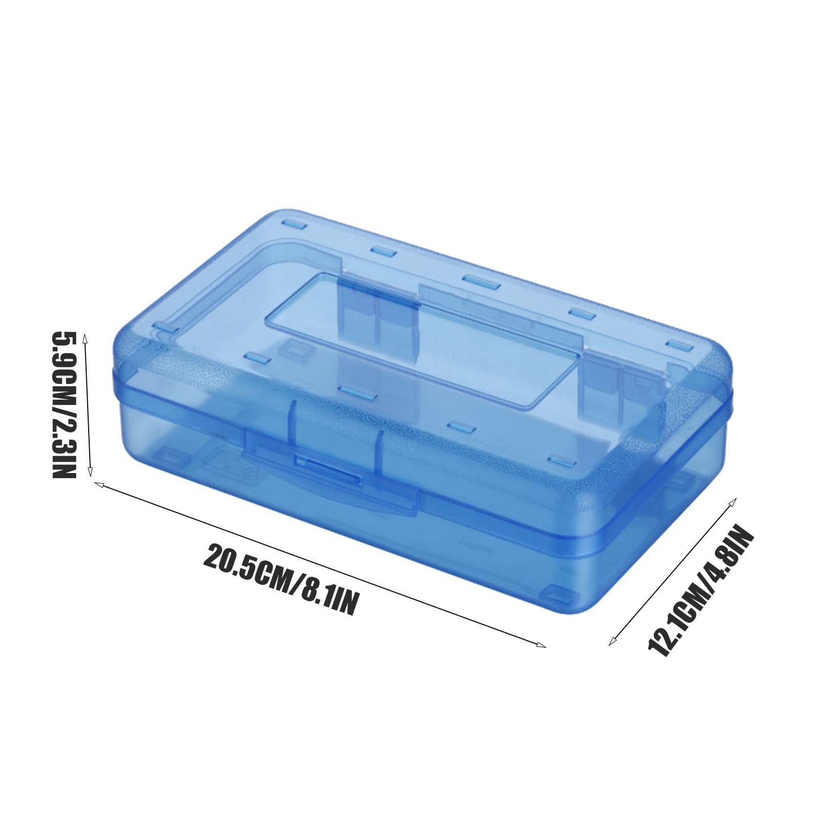 Meitianfacai 1PC Pencil Case, Large Capacity Hard Pencil Box, Clear Crayon Box Marker Pen Organizer, Plastic Storage Container with Snap Lid, Stackable Art Supply Bead Craft Organizer（Clear）