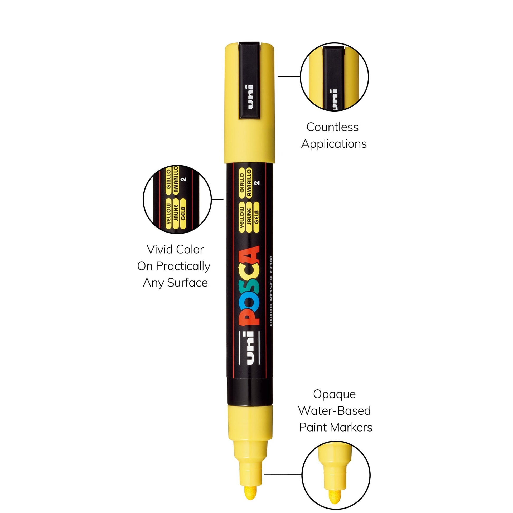 Uni POSCA Paint Markers, Medium Point Marker Paint Pen Tips, PC-5M, Assorted Ink, 8 Count
