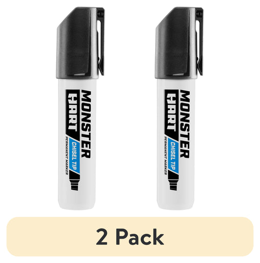 (2 pack) HART 1-Pack Black Monster Chisel Permanent Marker