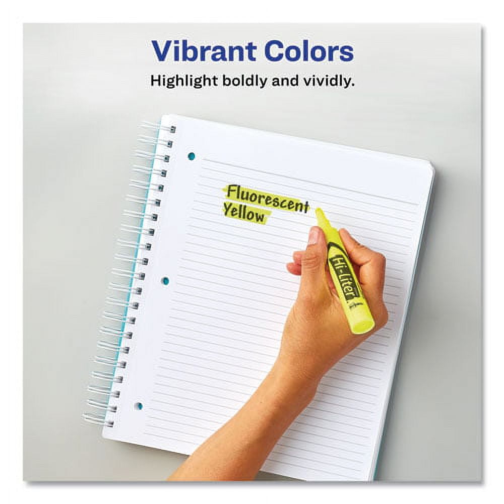 2Pc Avery HI-LITER Desk-Style Highlighters, Fluorescent Green Ink, Chisel Tip, Green/Black Barrel, Dozen (24020)