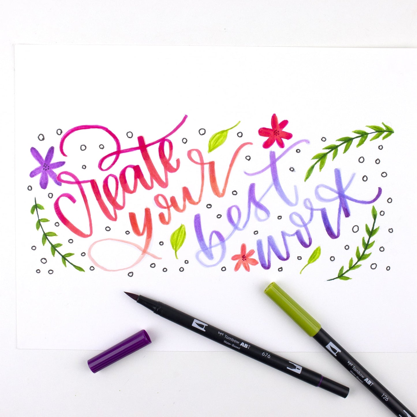 Tombow 72335 Dual Brush Pen Art Markers, Lettering Favorites, 10-Pack + Free Dual Brush Pen
