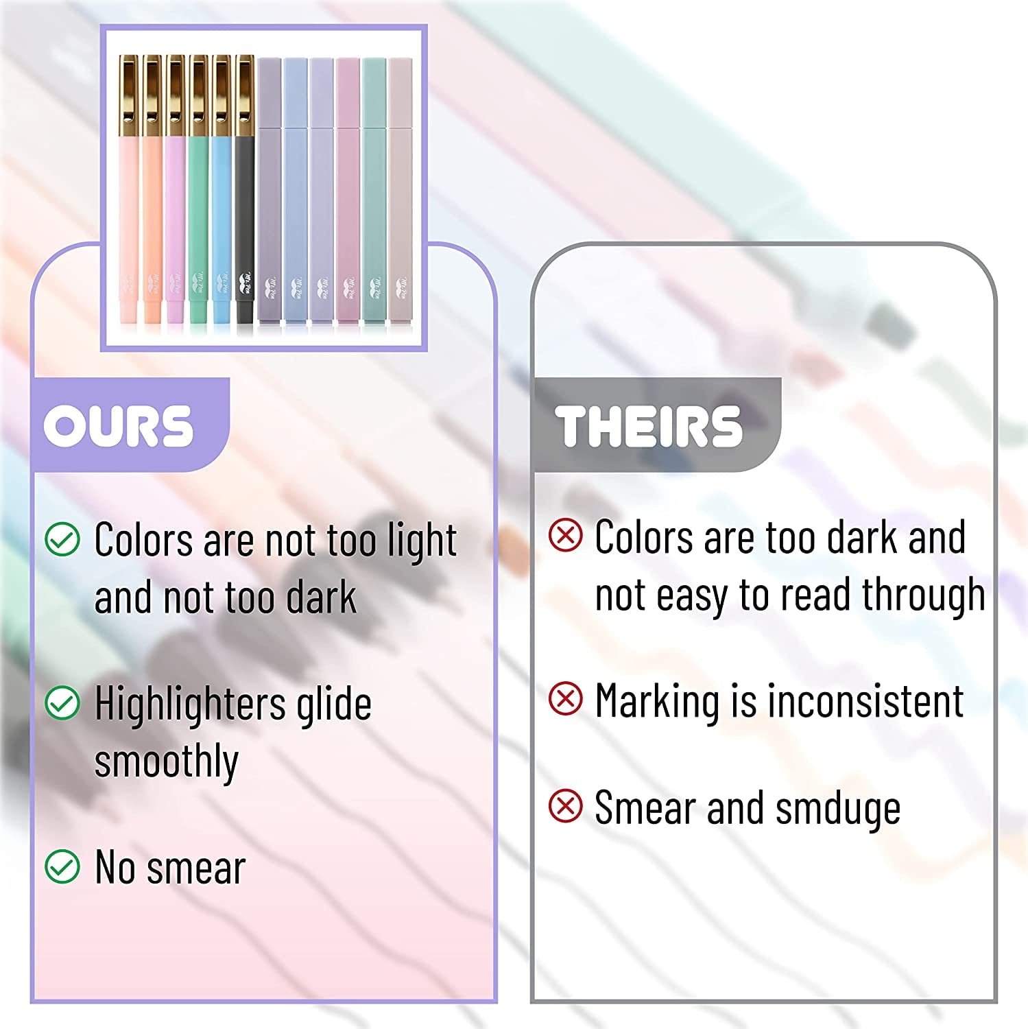 Mr. Pen- Aesthetic Highlighters and Pens No Bleed, 12 Pack, Pastel Color Bible Highlighters No Bleed