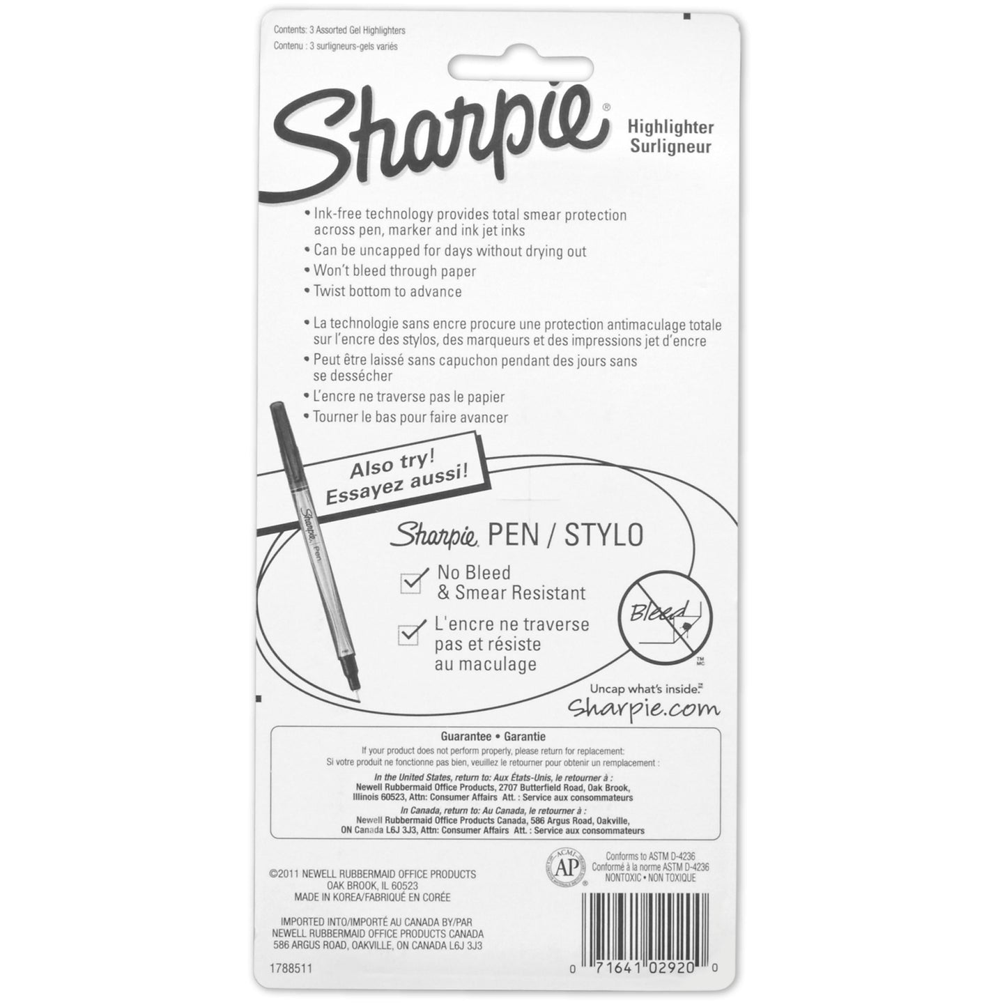 Sharpie Gel Highlighters, Bullet Tip, Assorted Colors, 3 Count
