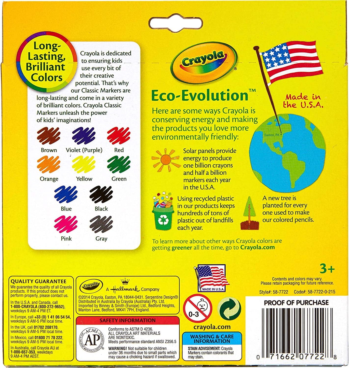 Crayola 10 Count Classic Broad Line Markers (Pack Of 2)