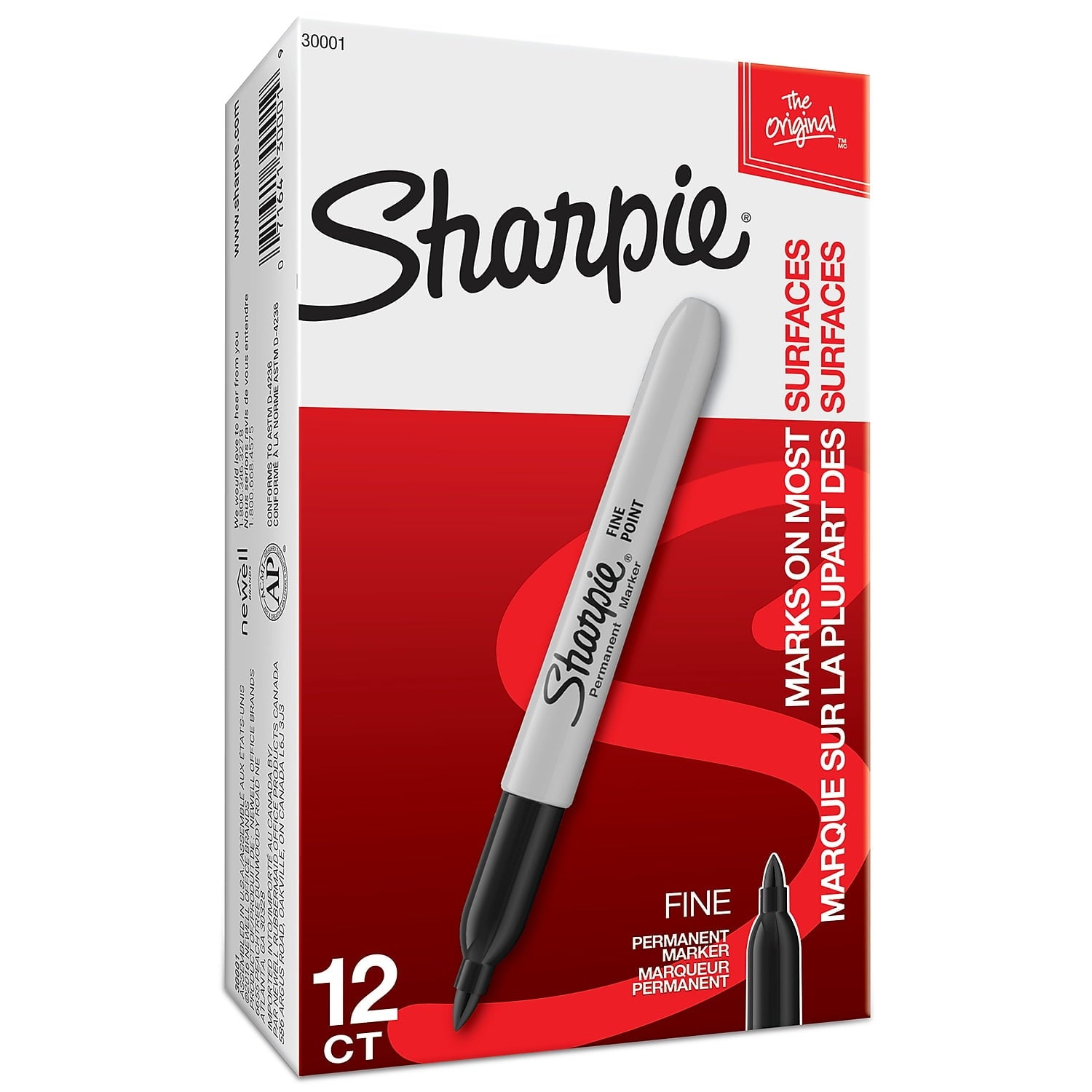 Sharpie Fine Point Permanent Marker Black Dozen 30001