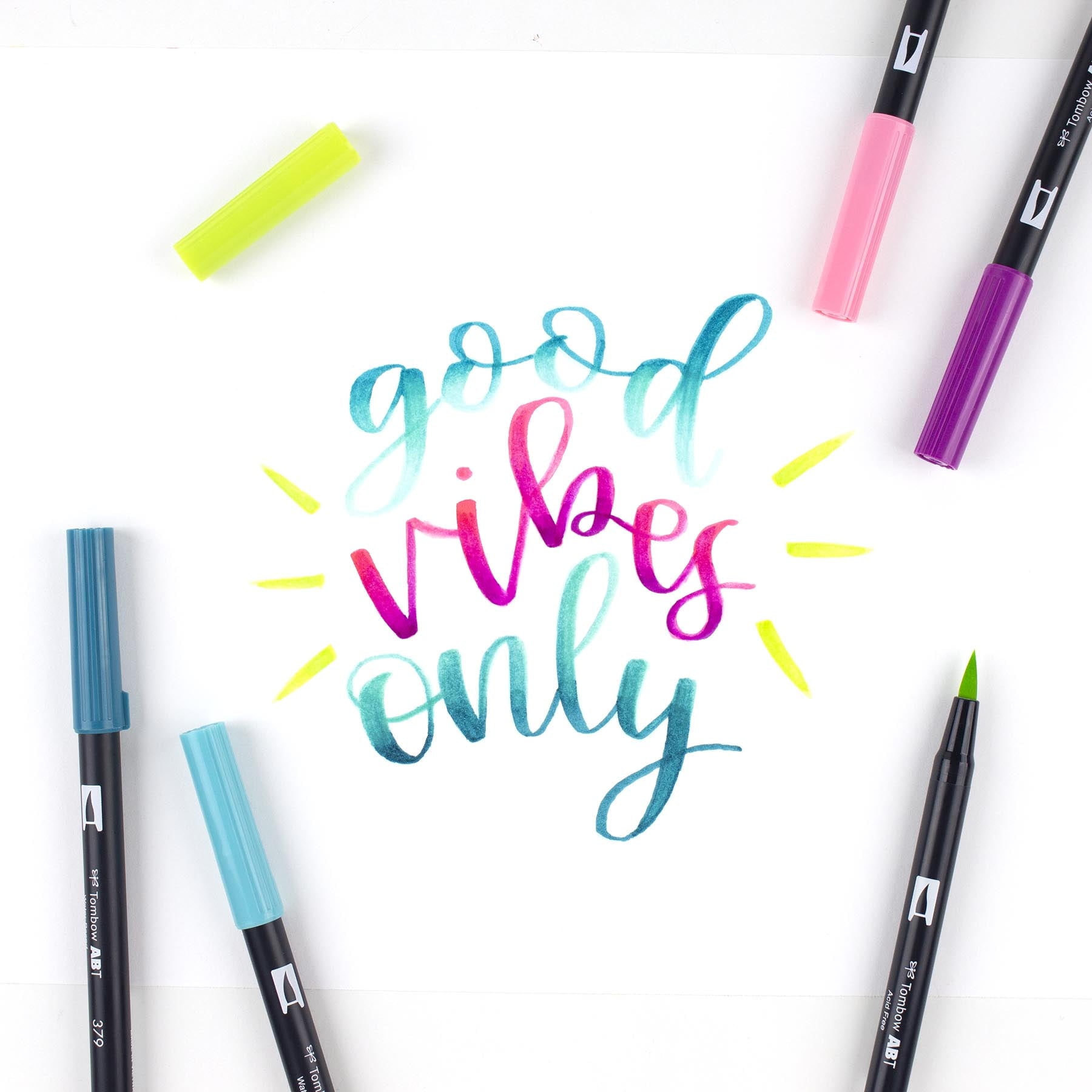 Tombow Dual Brush Pen Art Markers, Tropical Color Palette, 6 Pack