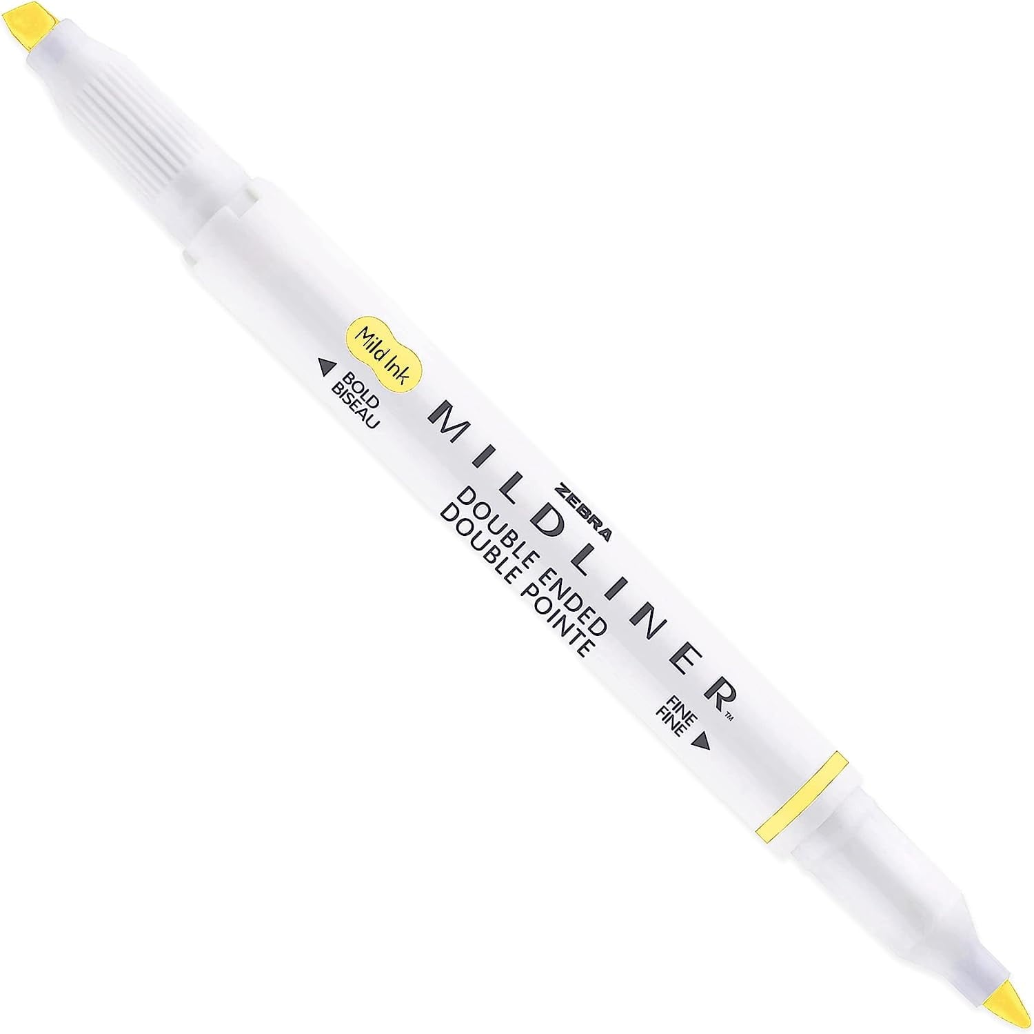 Zebra Mildliner Marker Highlighter Pens - Double Ended - Chisel/Bullet Tip - Wallet of 5 - Green, Yellow, Red, Pink, Violet
