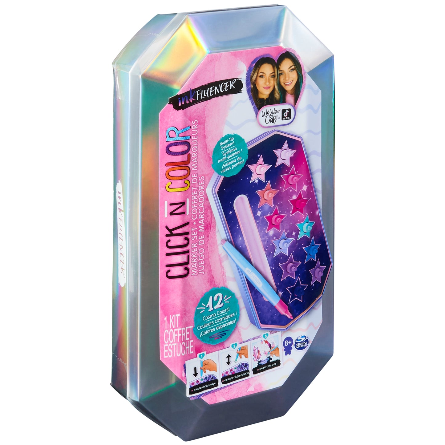 inkFLUENCER, We Wear Cute Click N Color Cosmo Marker Set, 12 Colors