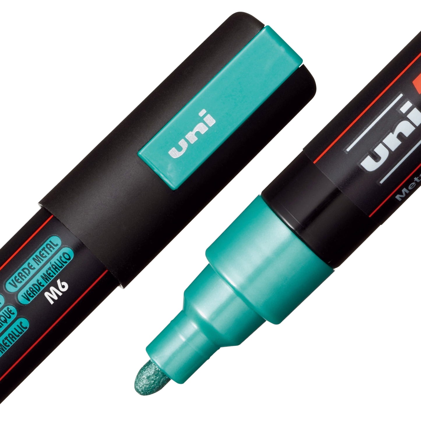 uni® POSCA PC-5M Water-Based Paint Markers, Reversible Medium Tip (1.8-2.5mm), Metallic Colors, 8 Pack