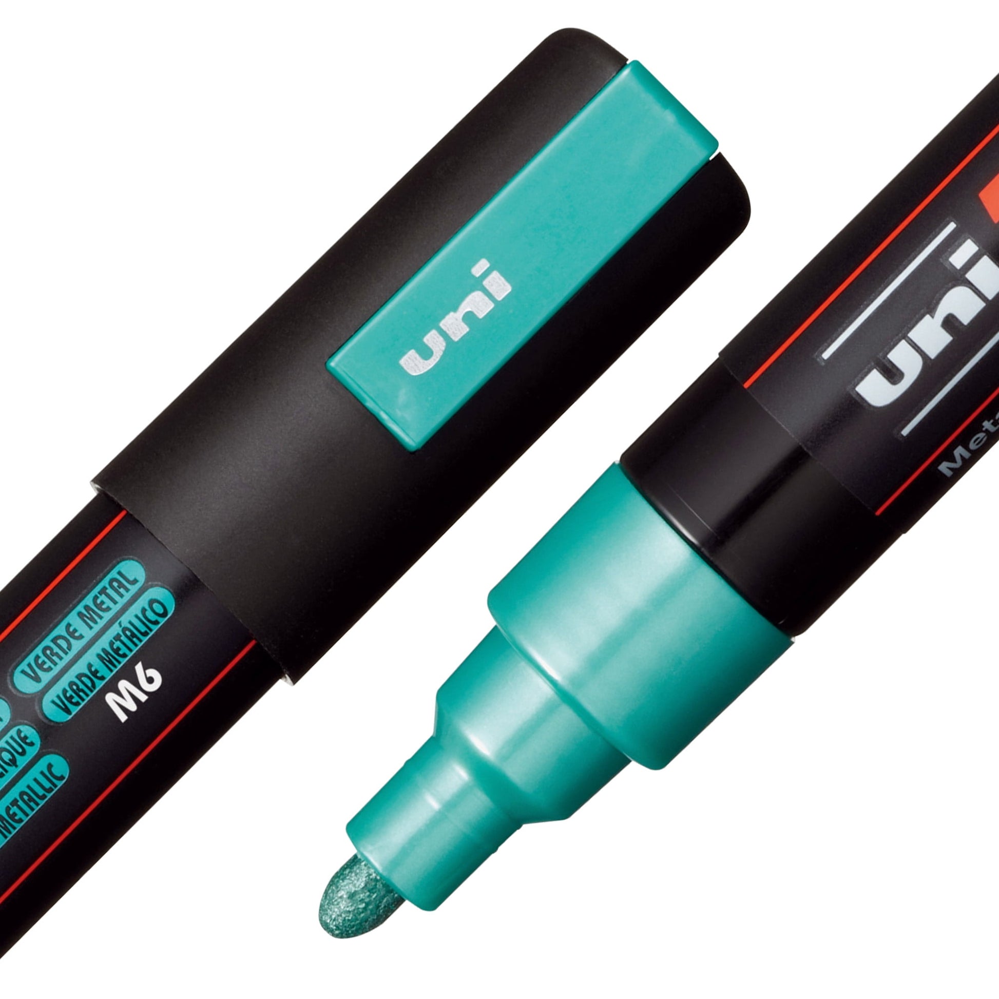 uni® POSCA PC-5M Water-Based Paint Markers, Reversible Medium Tip (1.8-2.5mm), Metallic Colors, 8 Pack