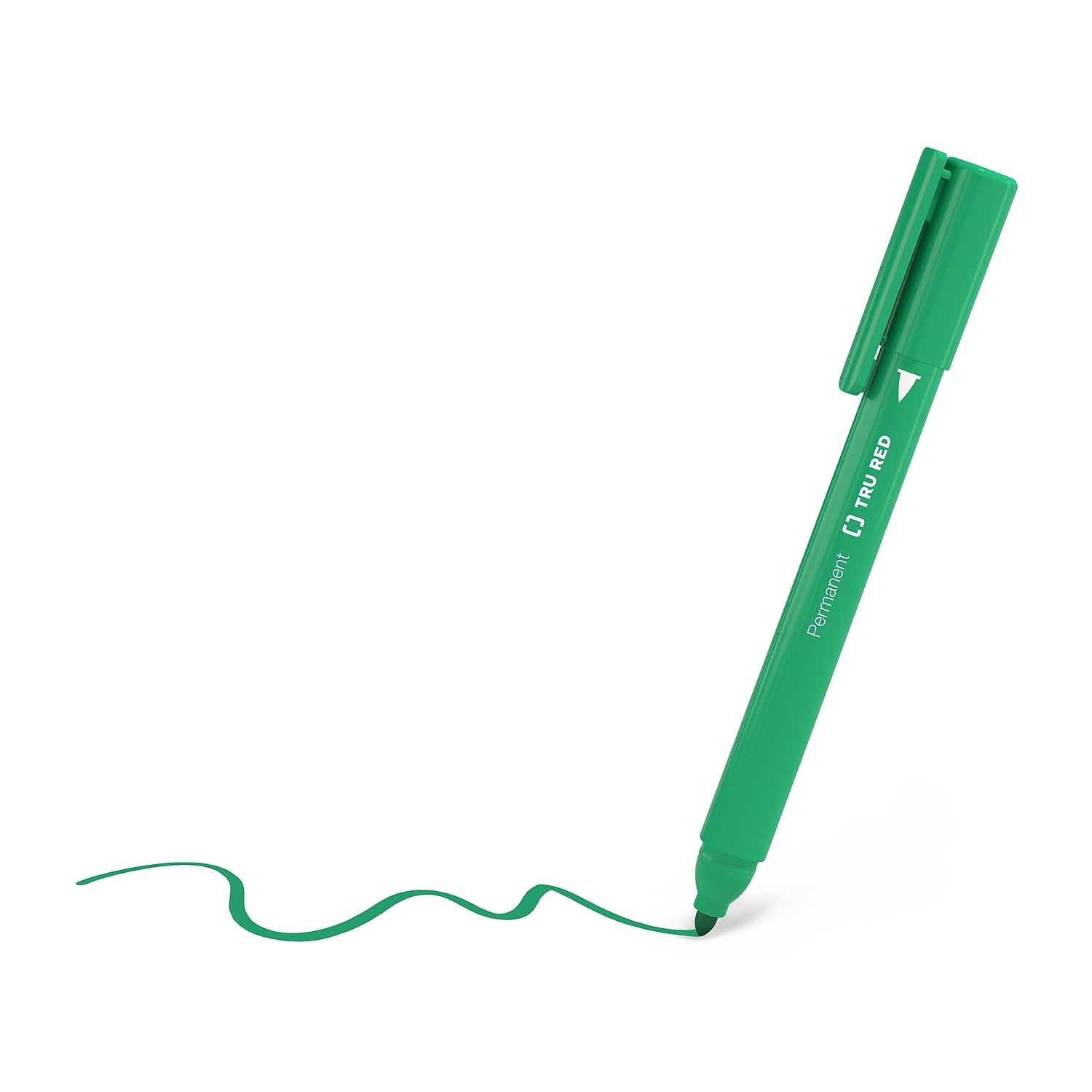 TRU RED Pen Permanent Markers Fine Tip Green Dozen TR54542