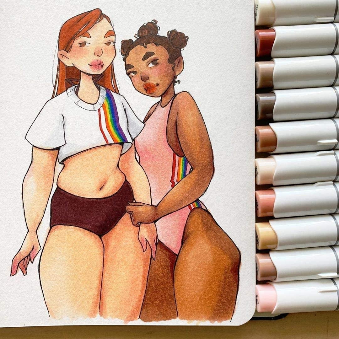 Ohuhu 36 Skin Tone Alcohol Markers, Dual Tip Brush & Fine, Refillable, for Artists & Coloring, Honolulu B