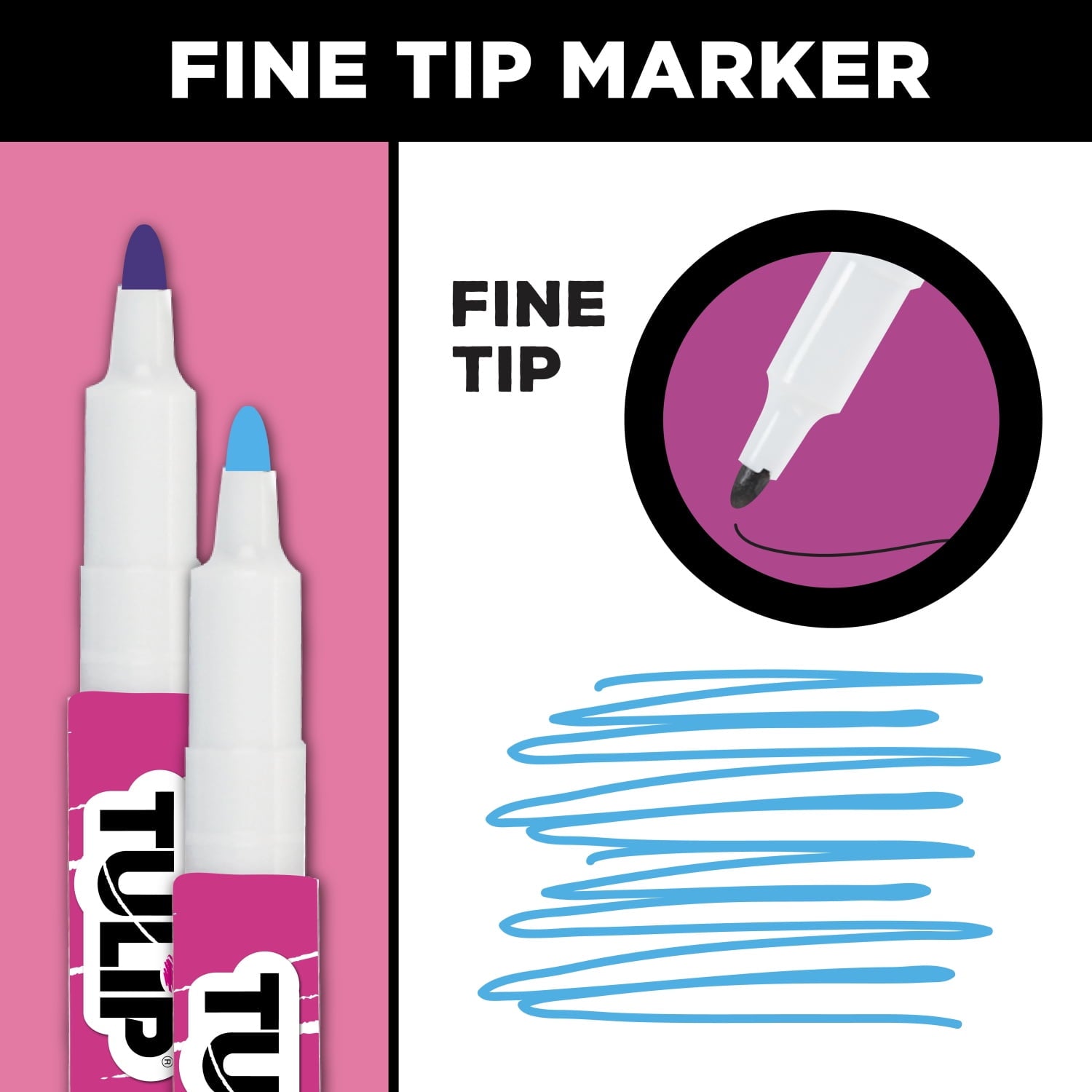 Tulip Fabric Markers, Multi-Colored, Fine, 20pk