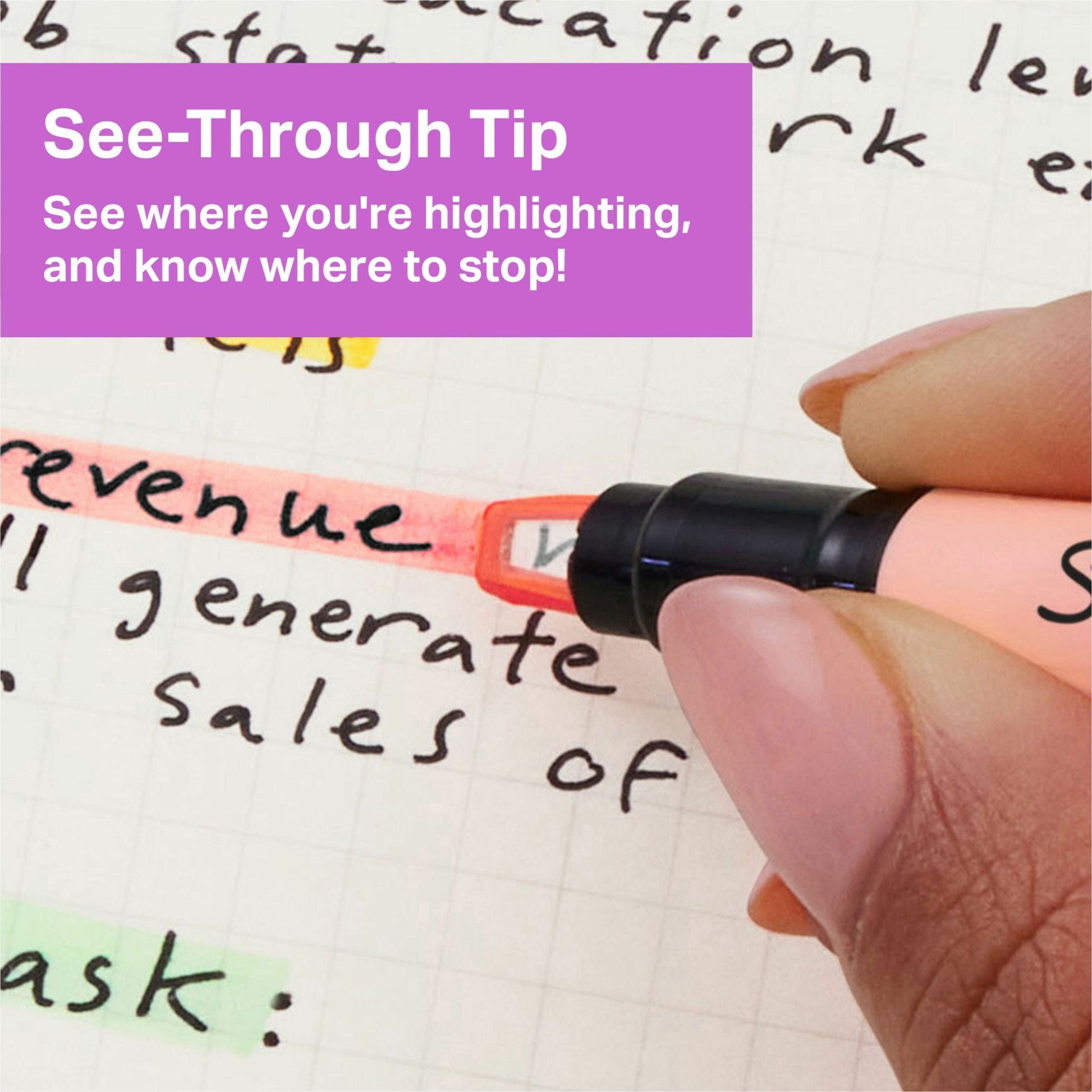 Sharpie Highlighter, Clear View Highlighter with See-Through Chisel Tip, Stick Highlighter, Assorted, 12 Count