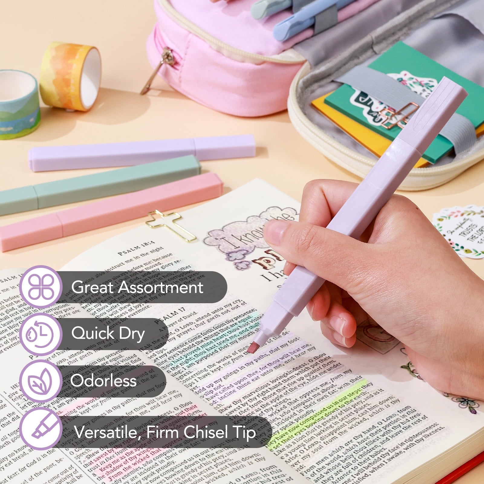 Livhil 154pcs Bible Study Supplies Complete Bible Journaling Kit, Christian Gifts for Women, Bible Study Tools for Devoted Christian Learner