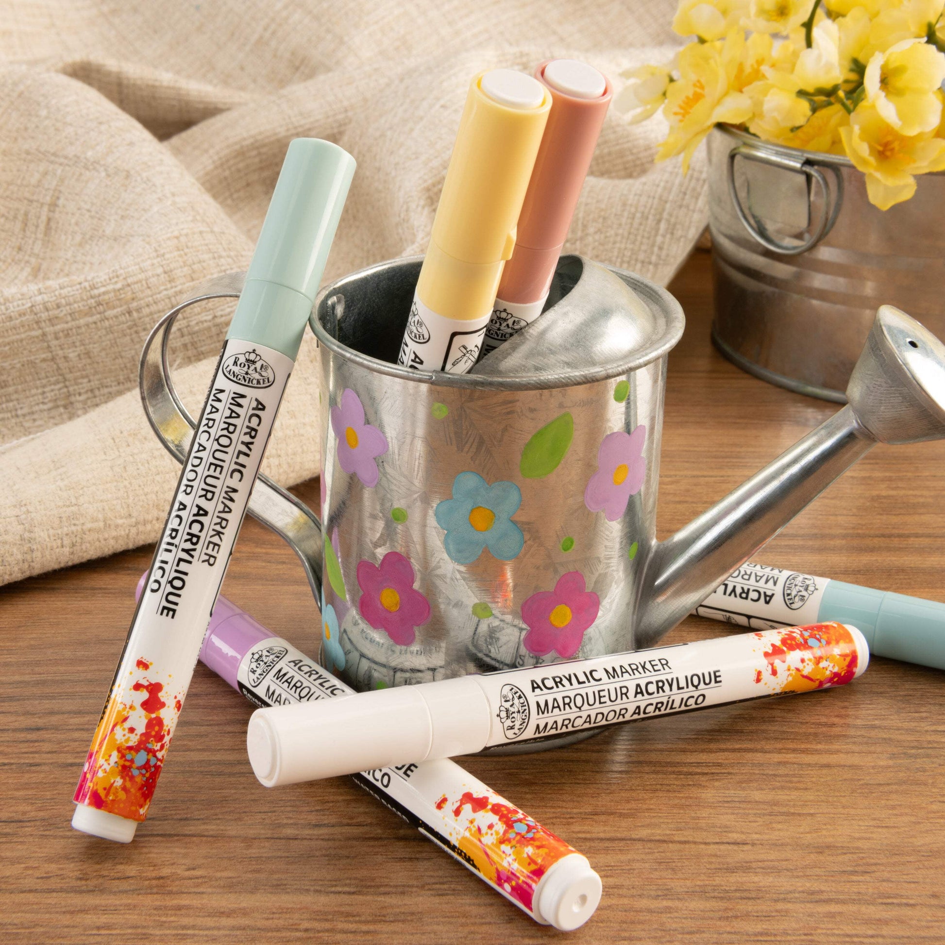 Royal & Langnickel 6 Piece Acrylic 2mm Reversible Tip Pastel Markers