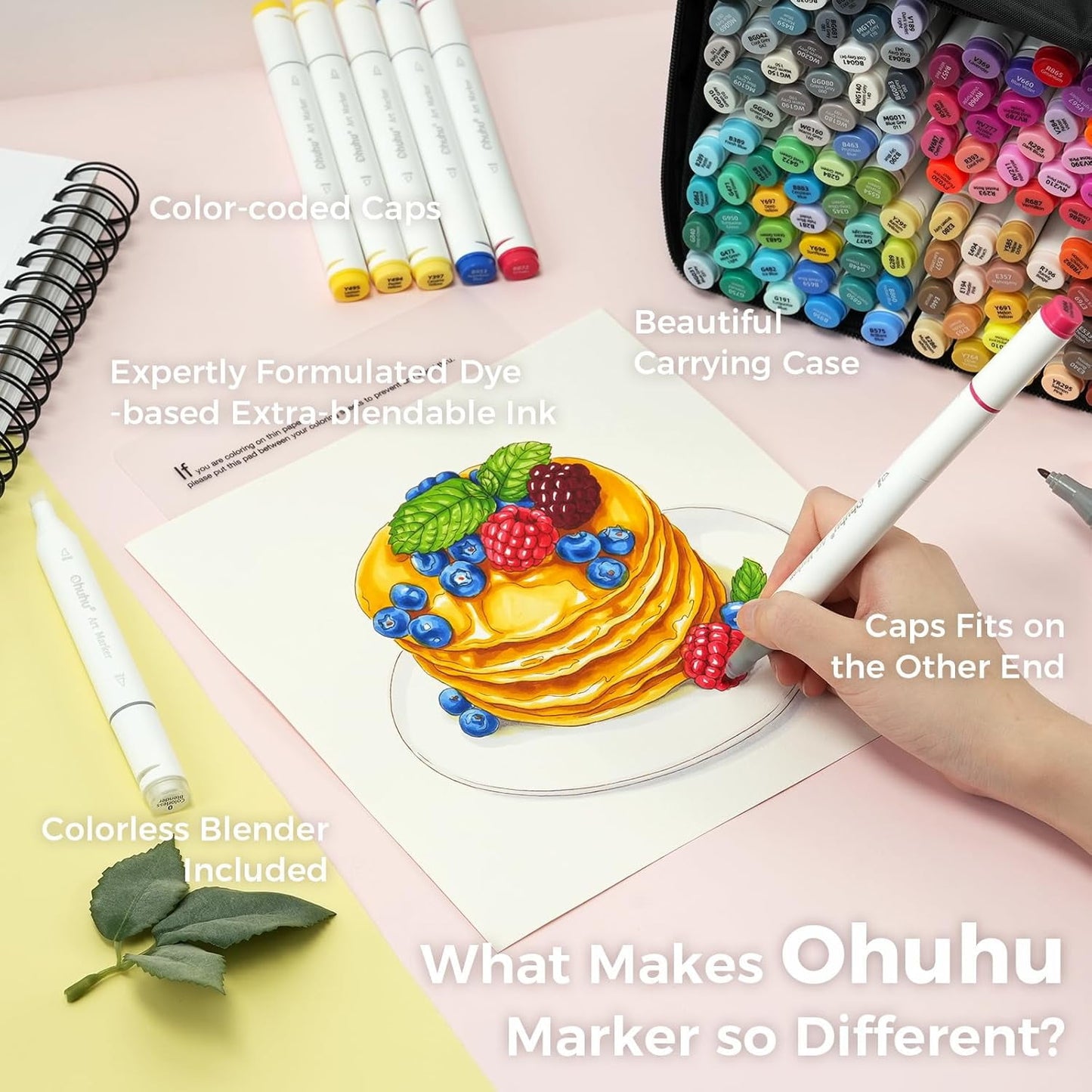 Ohuhu Alcohol Based Art Markers 120 Colors - Chisel & Fine Oahu of Ohuhu Markers