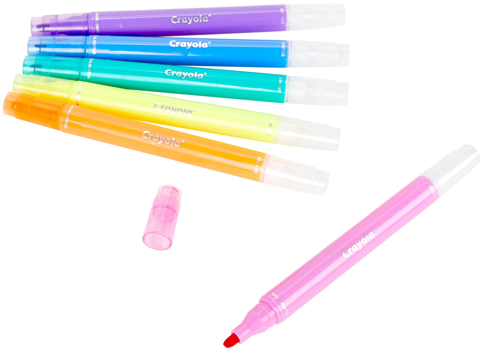 Crayola Take Note! Chisel Tip Erasable Highlighters, 6 Count, Ages 6+