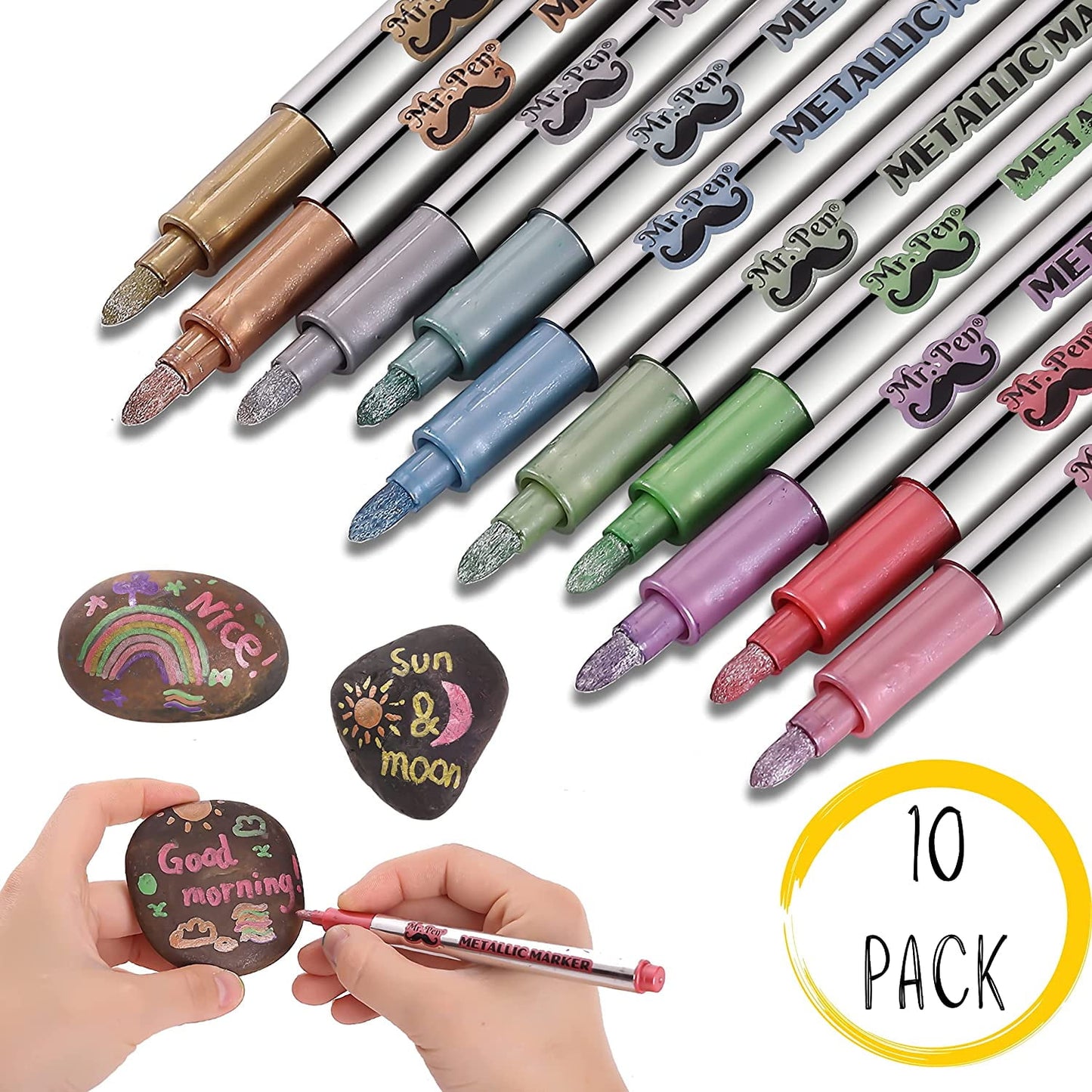 Mr. Pen- Metallic Markers, Metallic Paint Pens, 10 Pack, Colorful, Metallic Permanent Markers