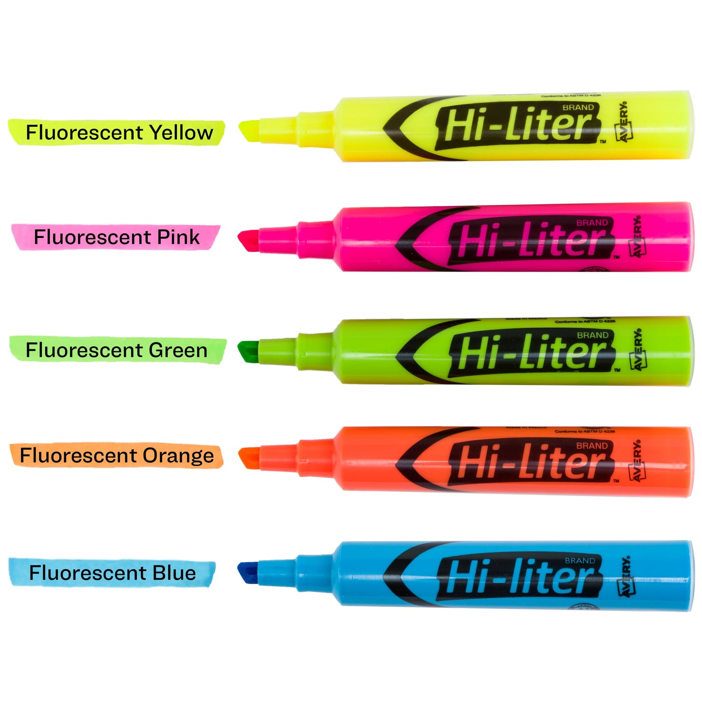 Avery Hi-Liter, Desk-Style, Assorted Colors, 12 Count (98034)