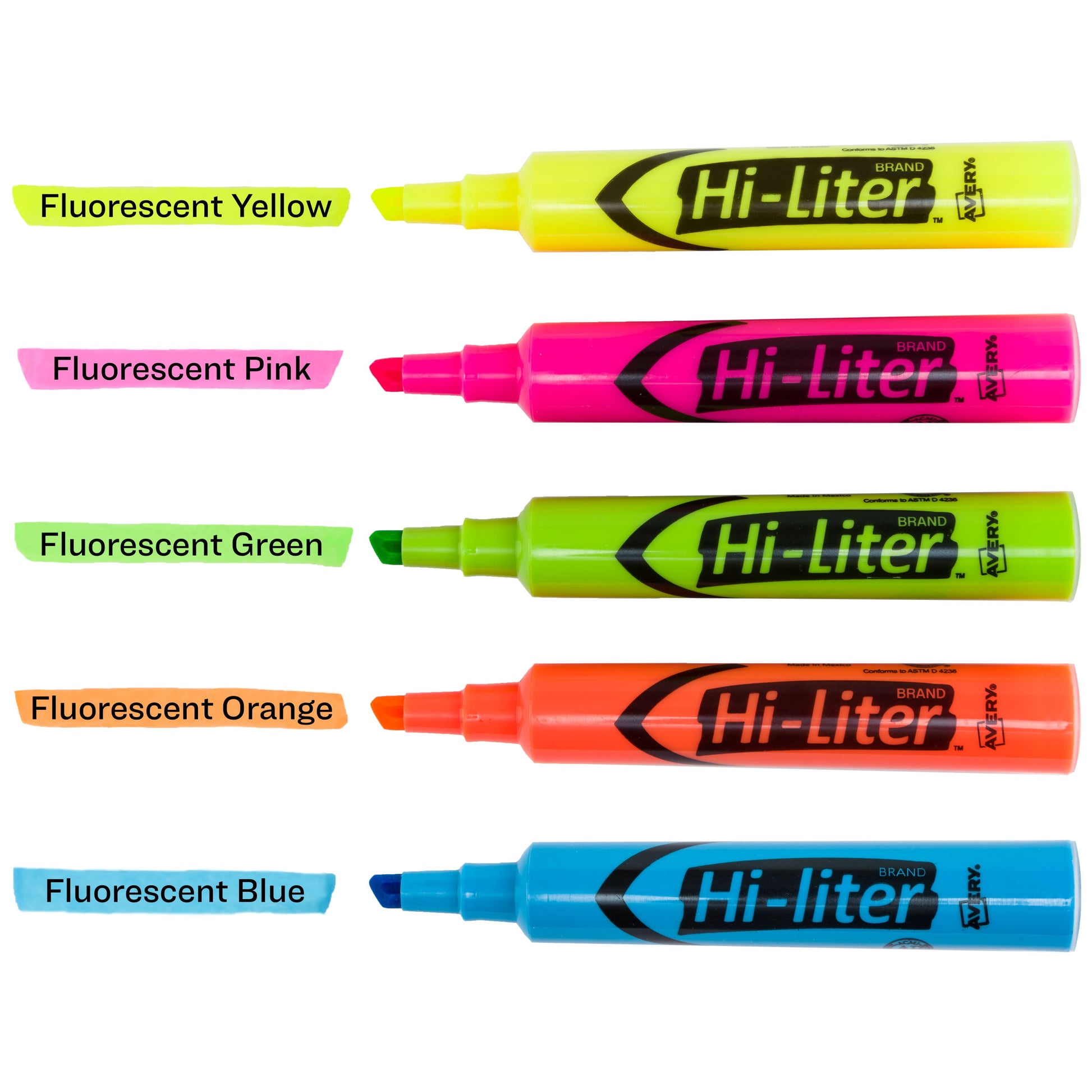 Avery Hi-Liter, Desk-Style, Assorted Colors, 12 Count (98034)