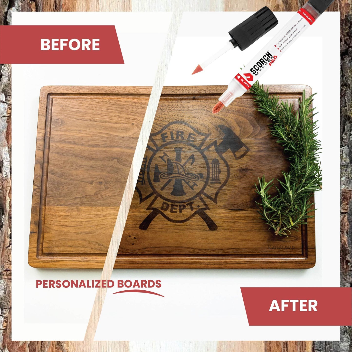 Scorch Marker Pro - Wood Burning Marker, 2 in 1 Pyrography Pen, Woodburning Tool for Crafts, Stencils & Letters, DIY Pen Kit with Brush & Bullet Tips, for Wood Burning Projects 1 Pc