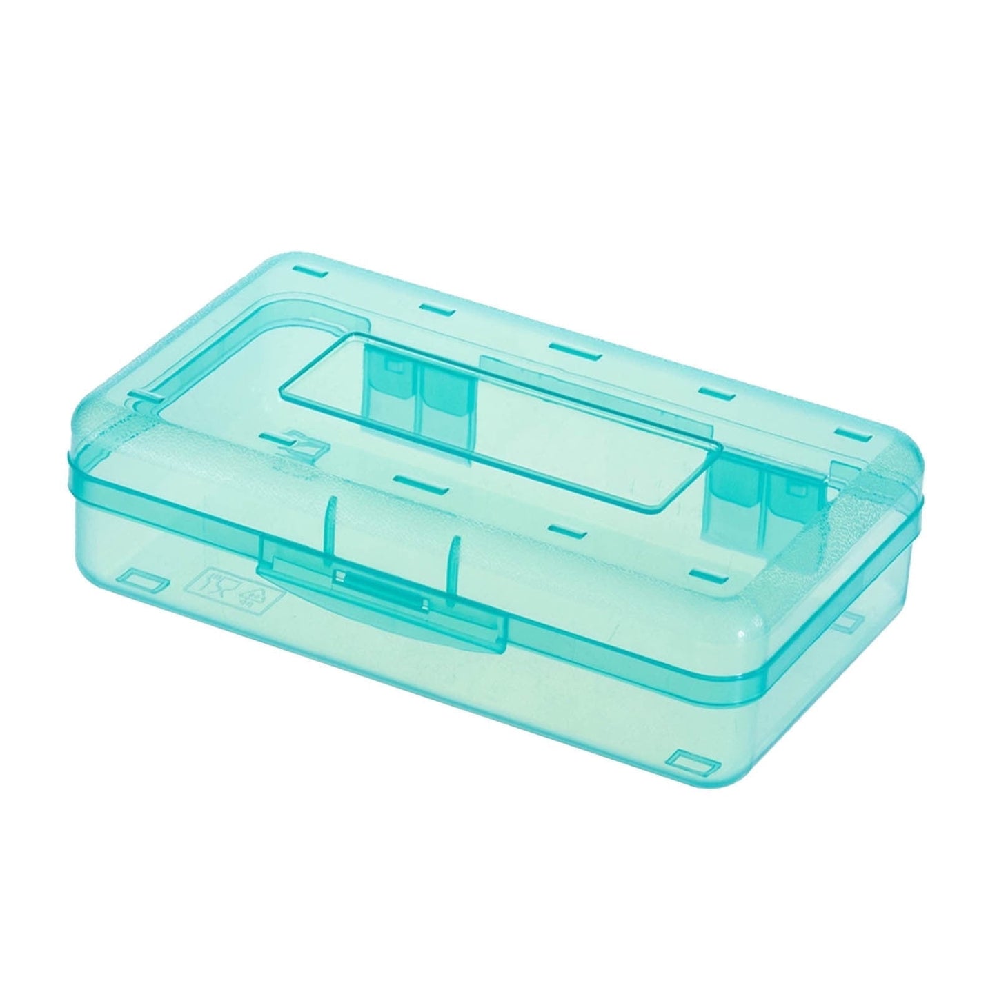 3-Ring Binder Zipper Pouch: Dual-Compartment Clear Window Pencil Case for Pens Cosmetics - 10" x 7.5" Office Travel Organizer(Blue)