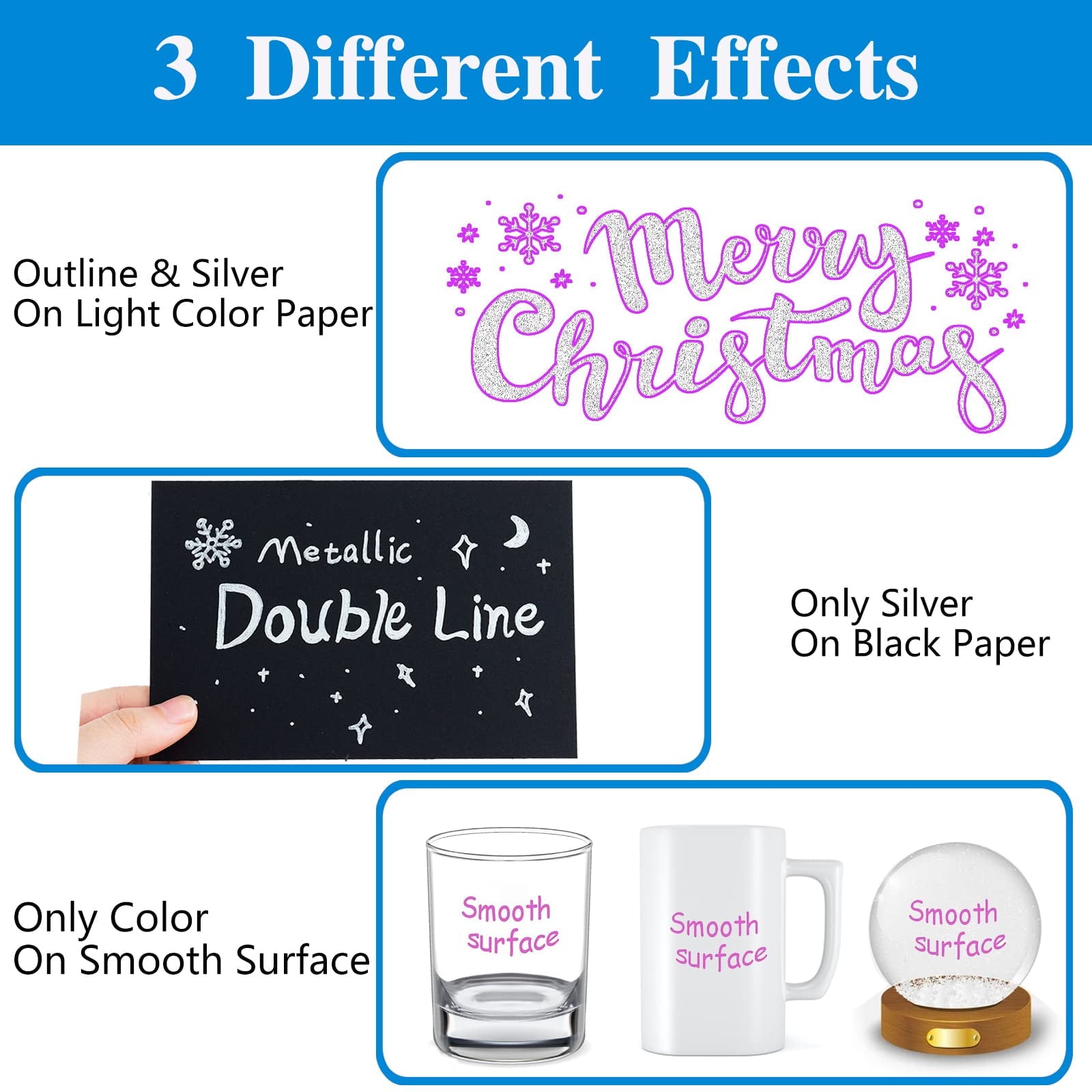 12 Colors Shimmer Outline Markers, Double Line Metallic Pen Set Sparkle Self-Outline Doodle Marker Acrylic Marker Pen