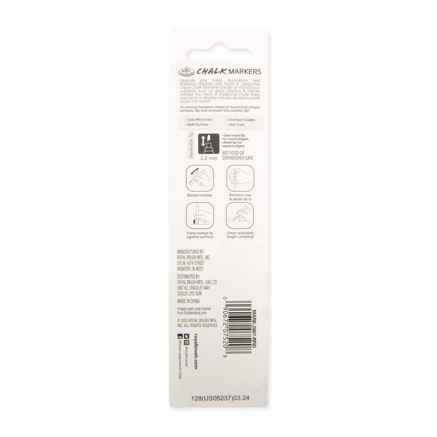 Royal & Langnickel 2mm White Chalk Marker