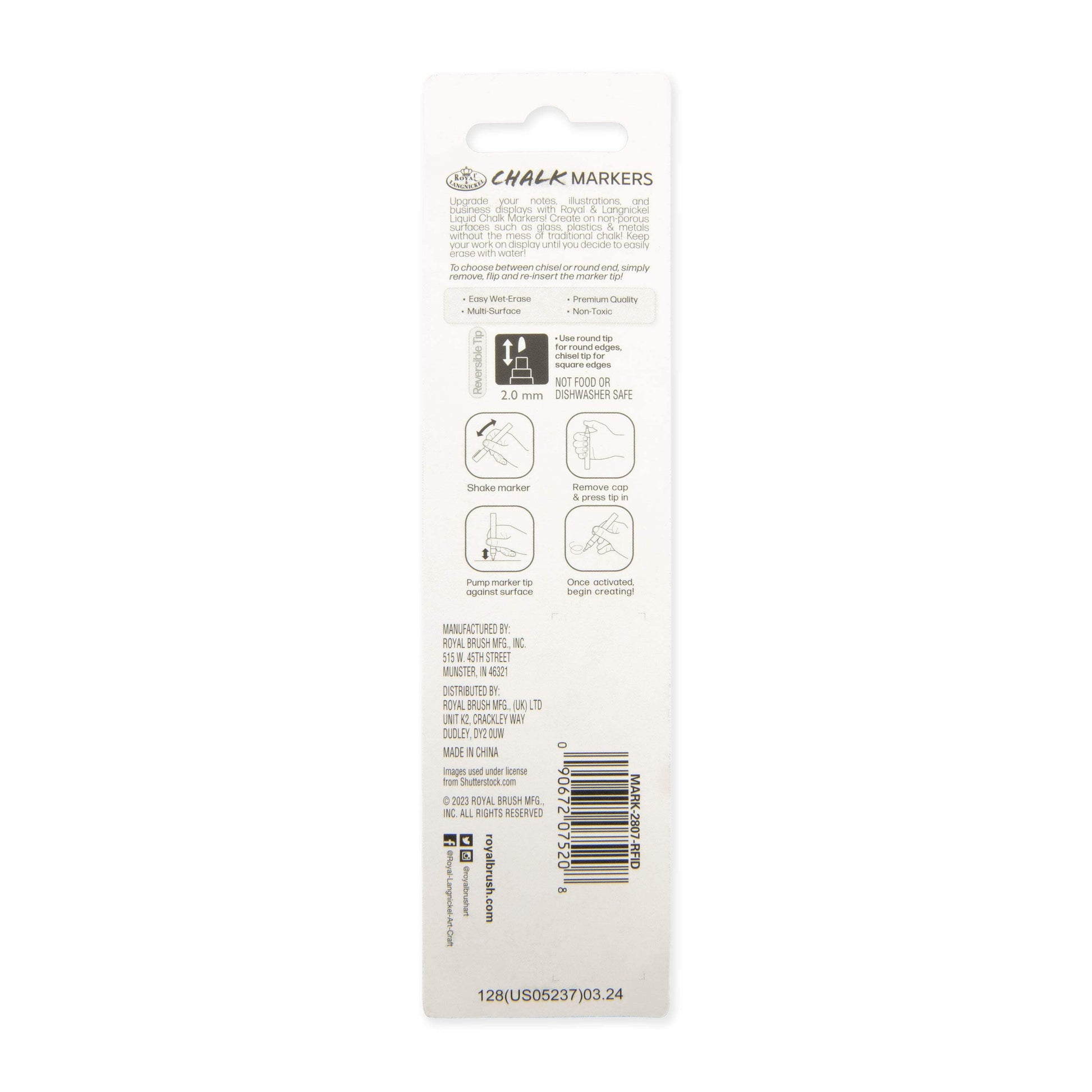 Royal & Langnickel 2mm White Chalk Marker